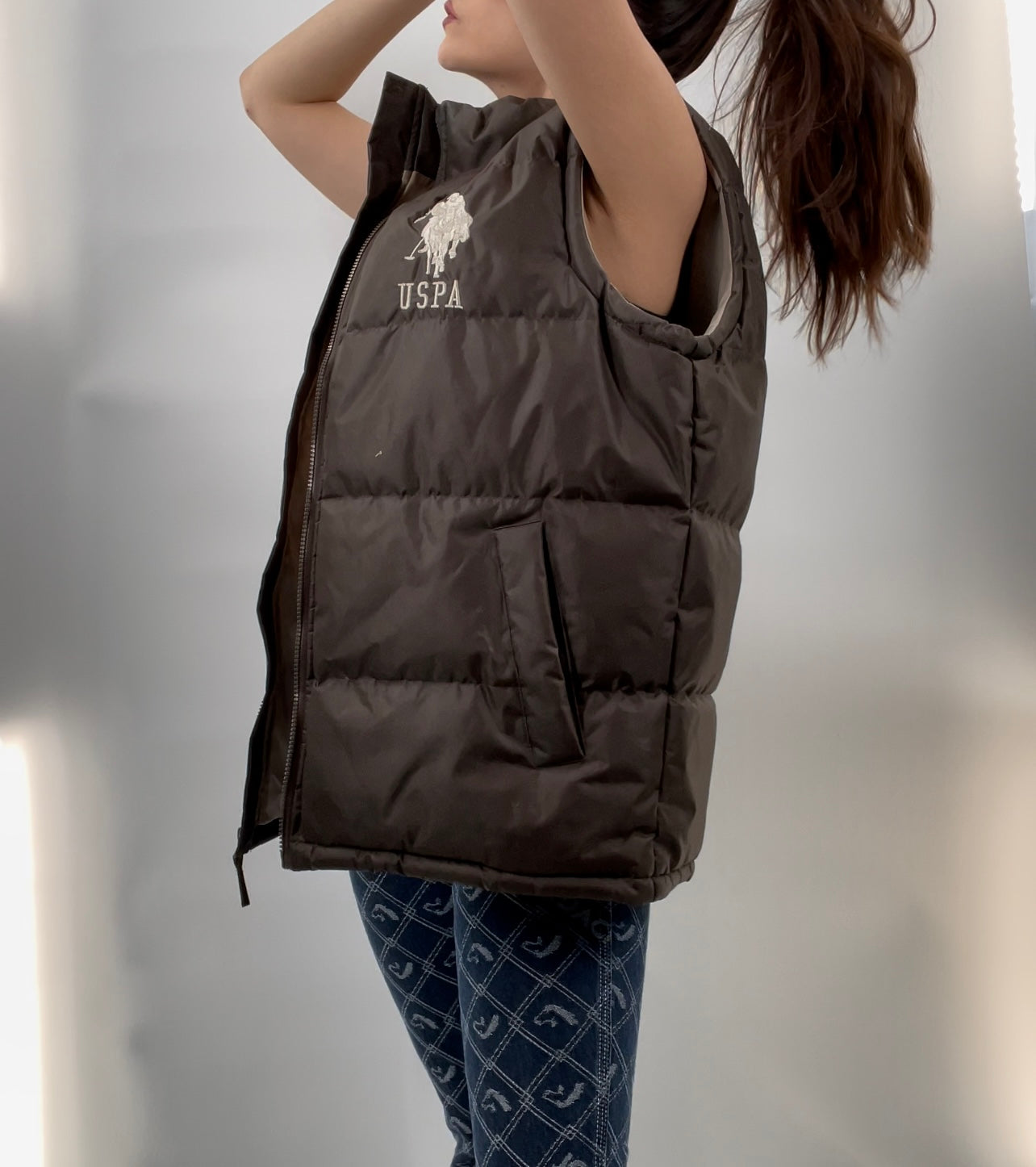 Brown USPA Puffer Vest (XL)