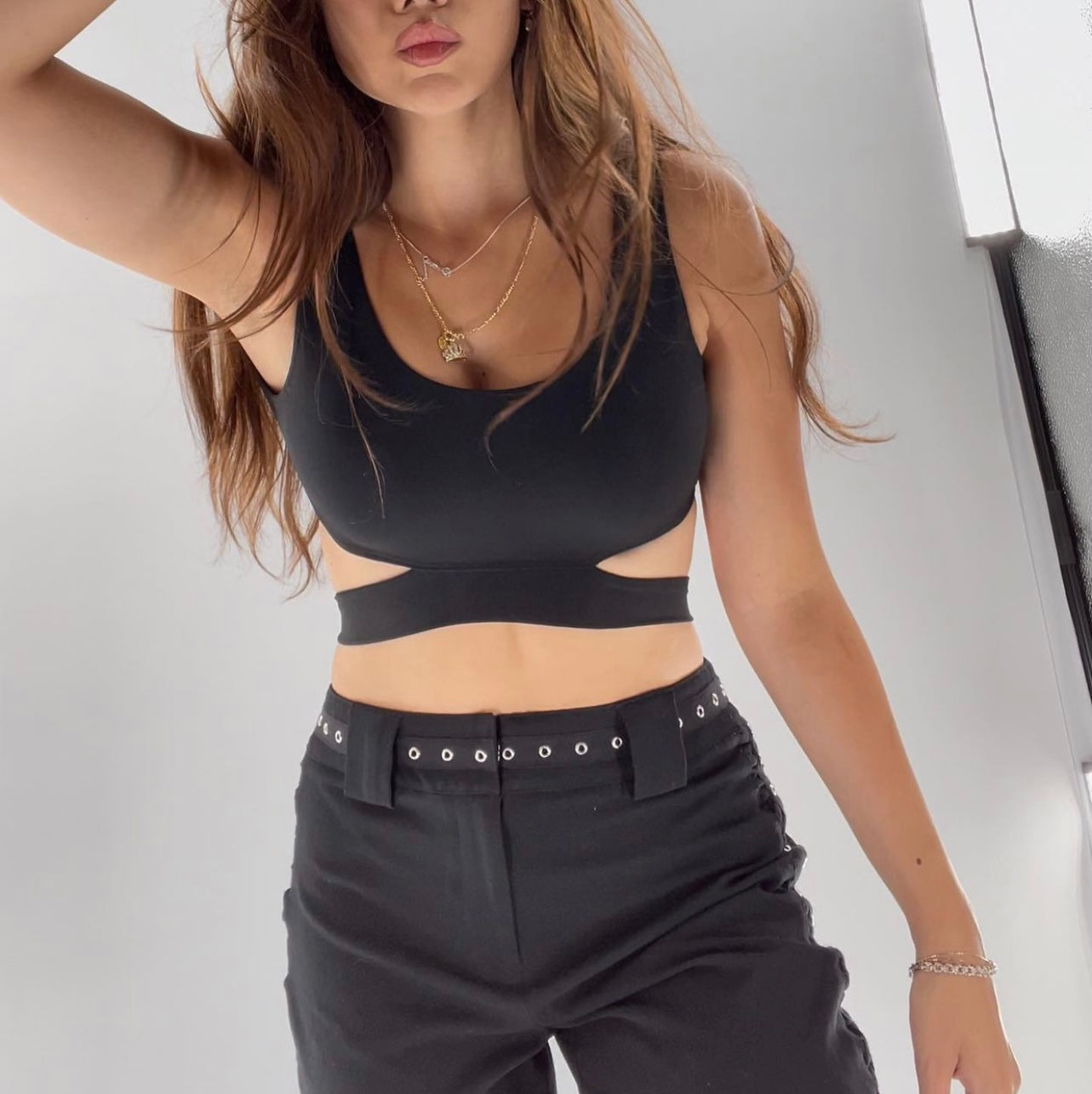 Vintage Strappy Black Tank (XS)