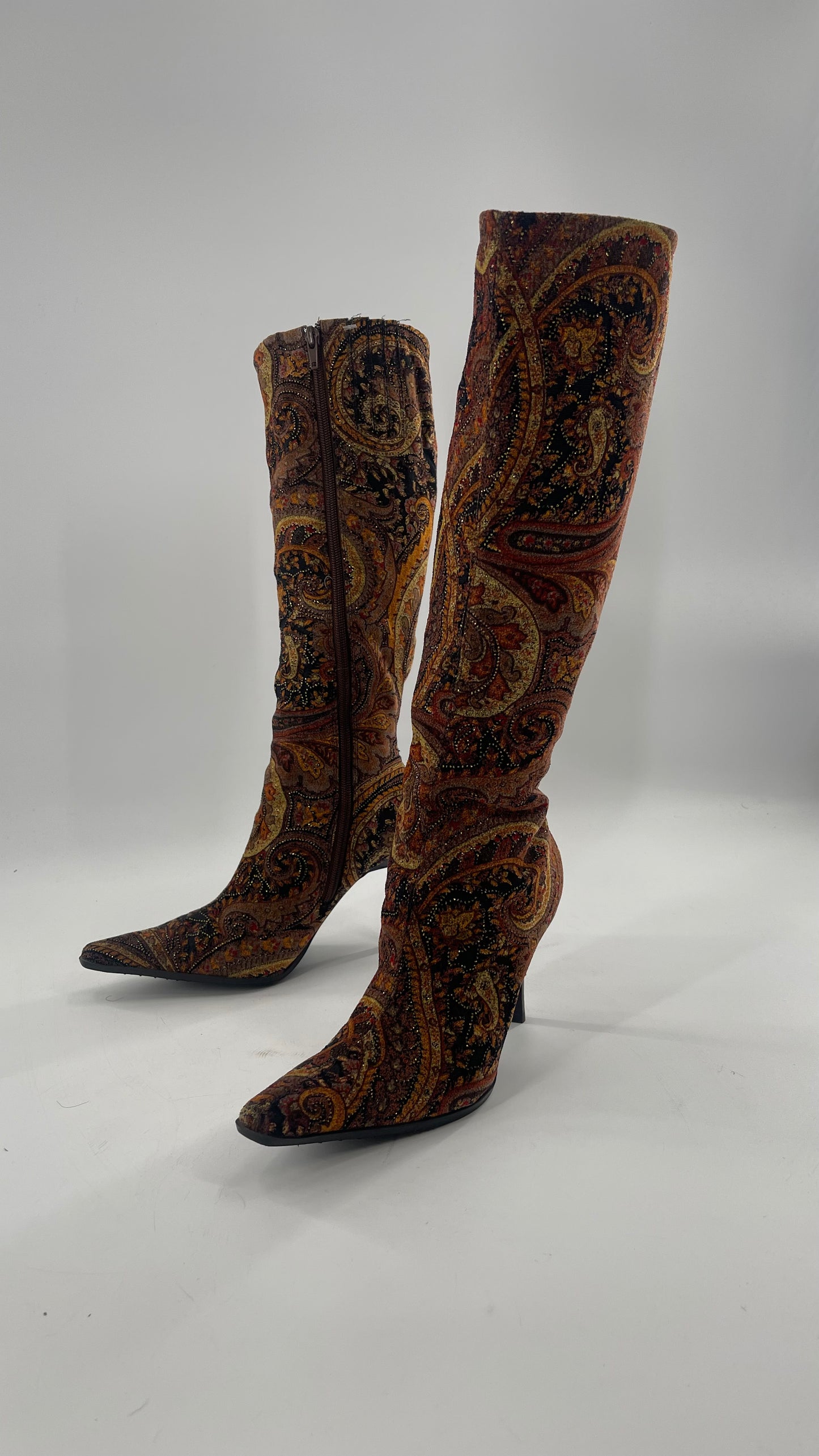 Knee High Tapestry Boots (6.5)