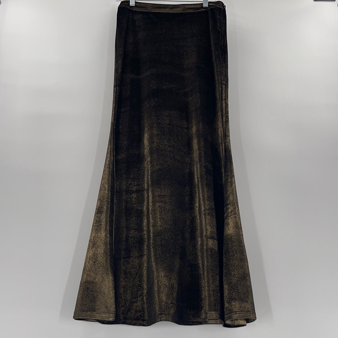Urban Outfitters - Silence Noise Metallic Gold Velvet Sparkly Dress (Size 2)