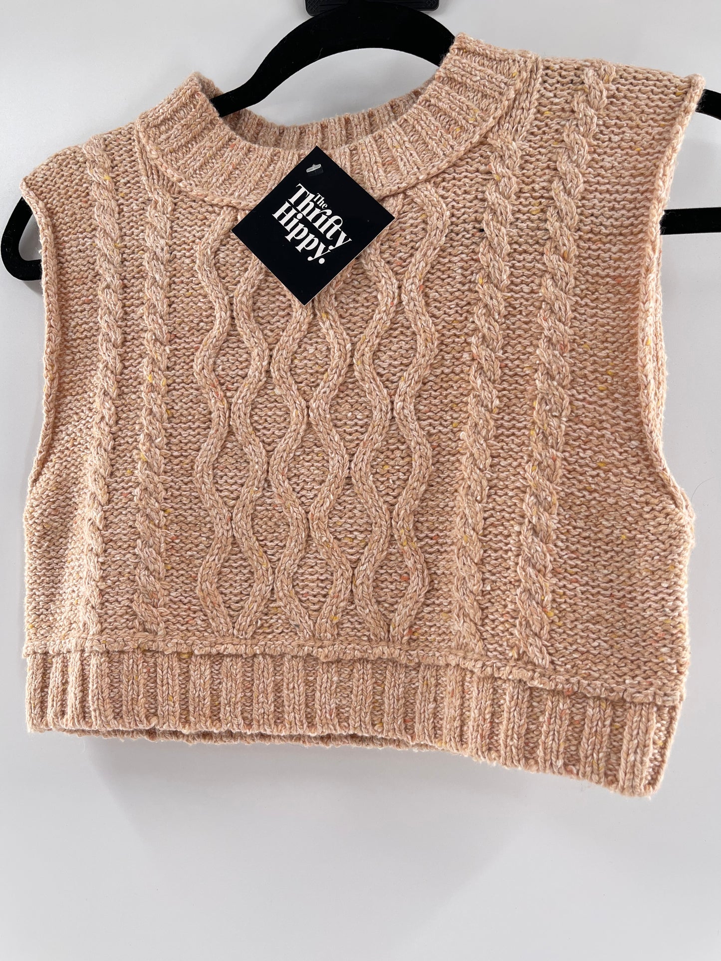 Urban Outfitters Beige Cropped Sweater Tank (Medium)