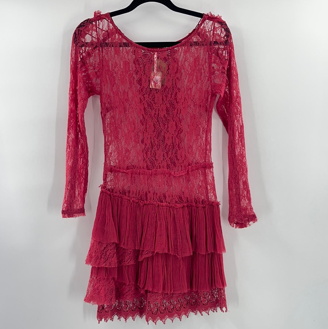 Free People Jen’s Pirate Booty Wine Lace Dress (S)