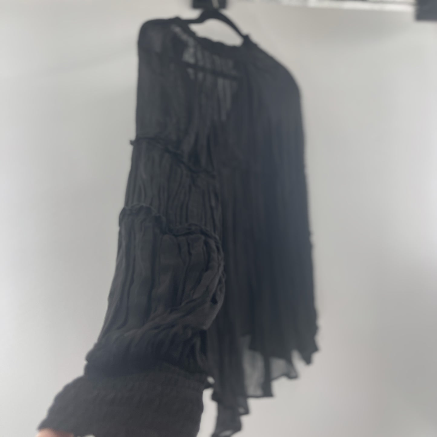 Free People Sheer Black Blouse (M)