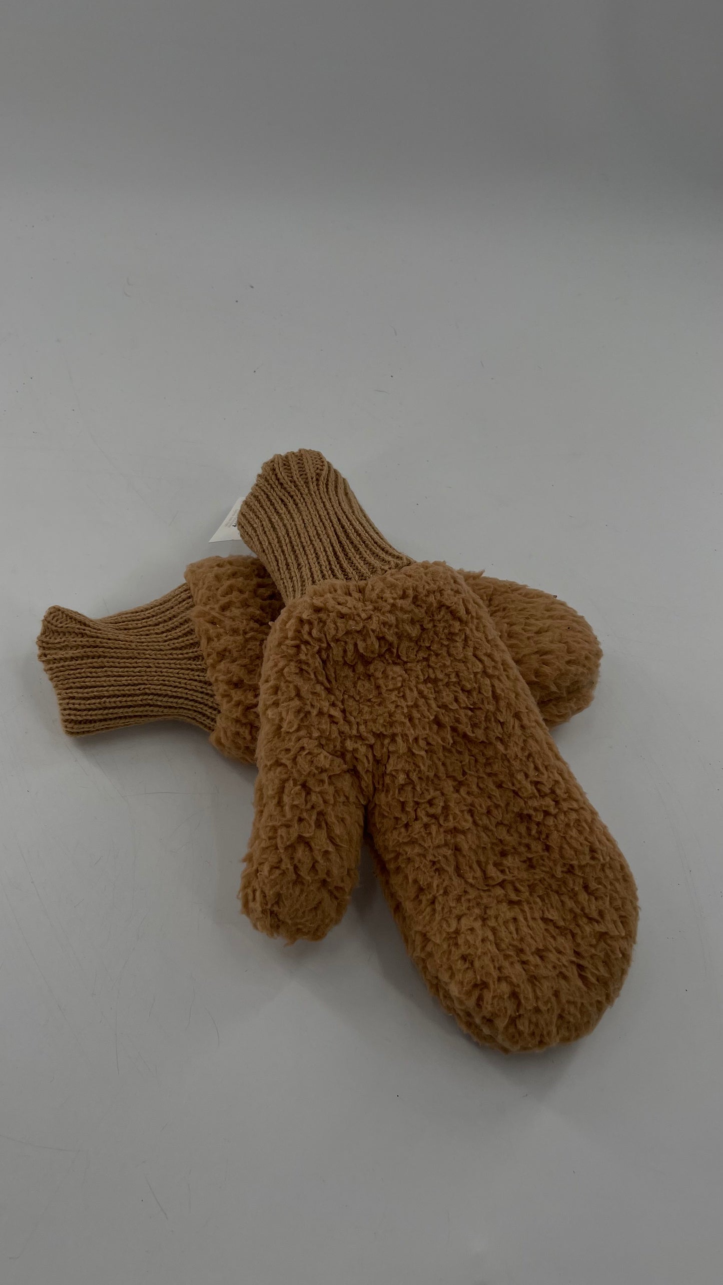 Urban Outfitters Brown Teddy/Sherpa Mittens