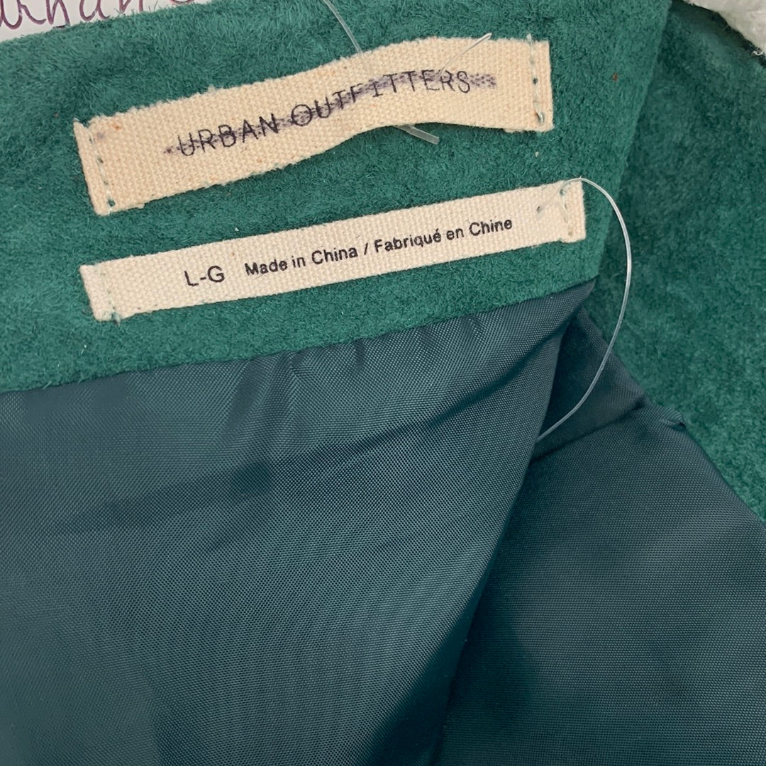 Urban Outfitters Renewal - 100% Suede Vintage Green Mini Skirt (Size Large)