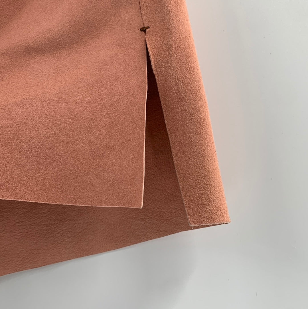 Anthropologie- ONETEASPOON- Peach Suede Mini Skirt ( Size M)