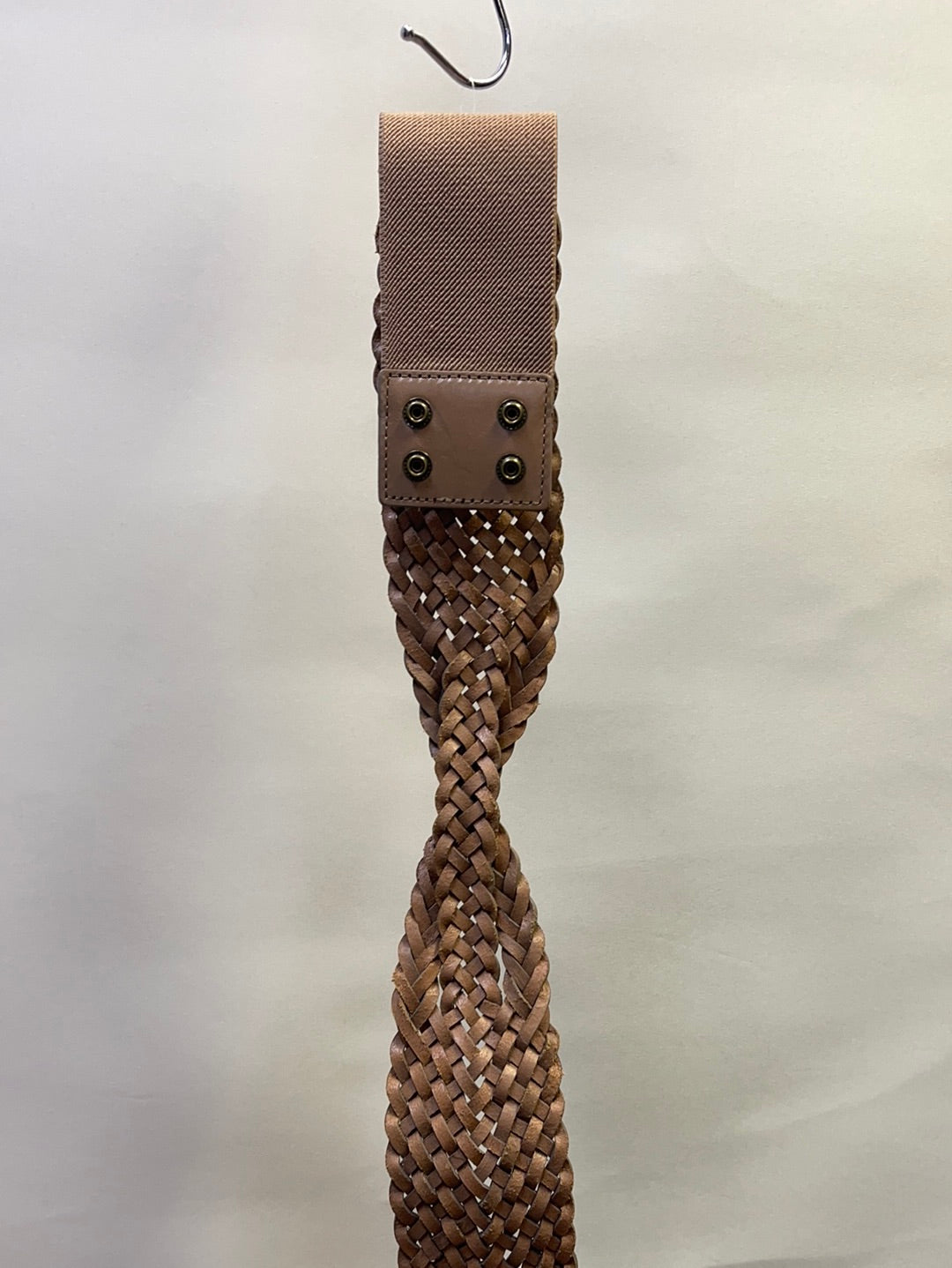 Genuine Leather Braid and Twist Snap On Belt