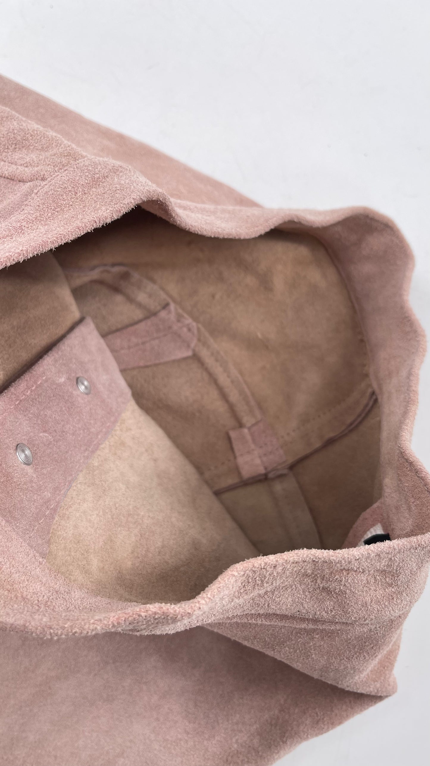 Free People Understated Leather Dusty Pink Suede Button Side Mini Skirt (Small)