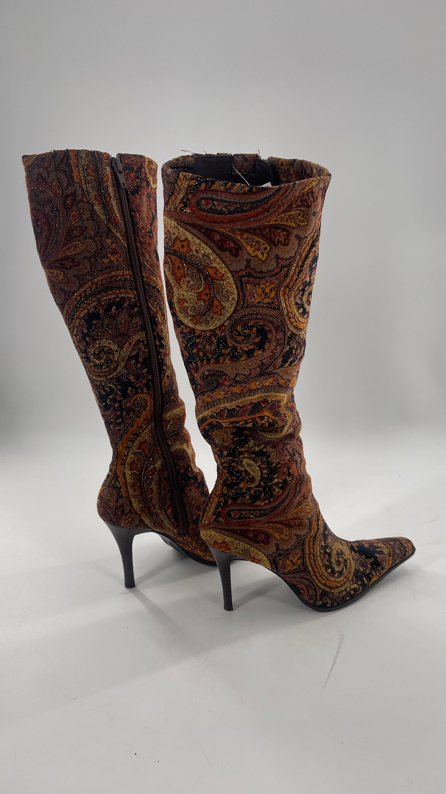 Knee High Tapestry Boots (6.5)