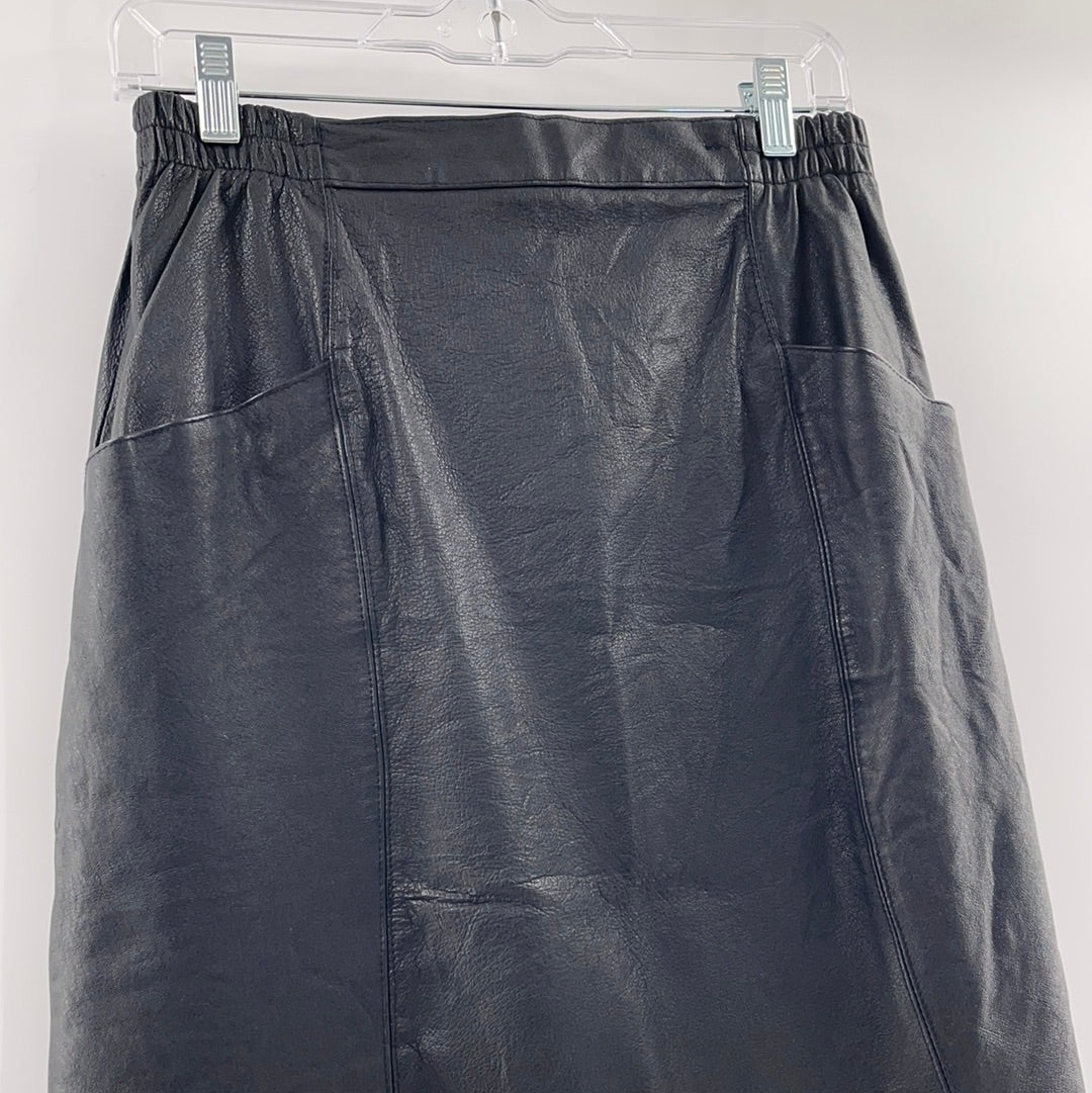 Fingerhut Fashions - Vintage 100% Genuine Leather (Shell) Skirt (Size 14)
