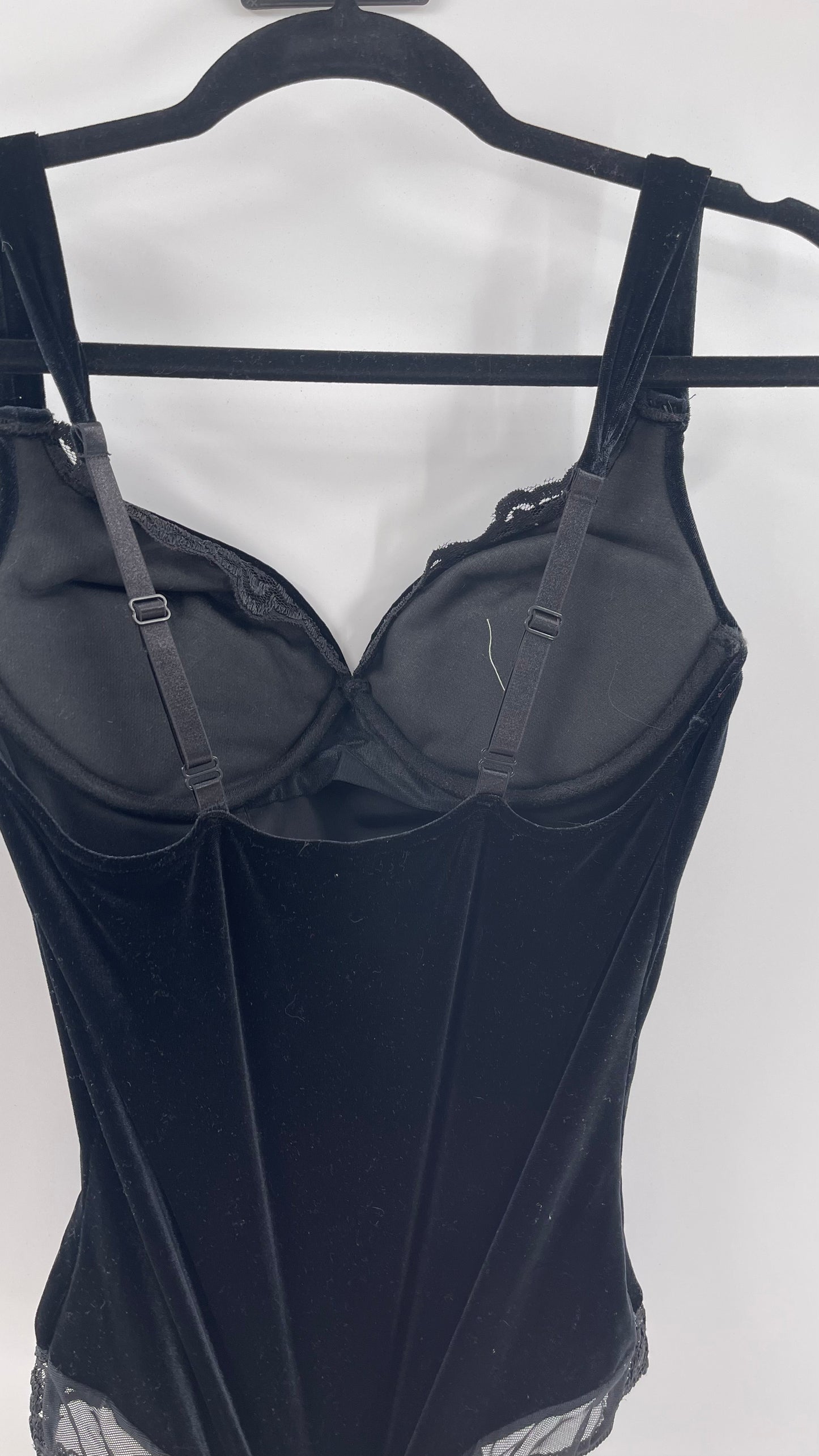 Deadstock Vintage Victoria’s Secret Black Velvet Corseted Body (Large)
