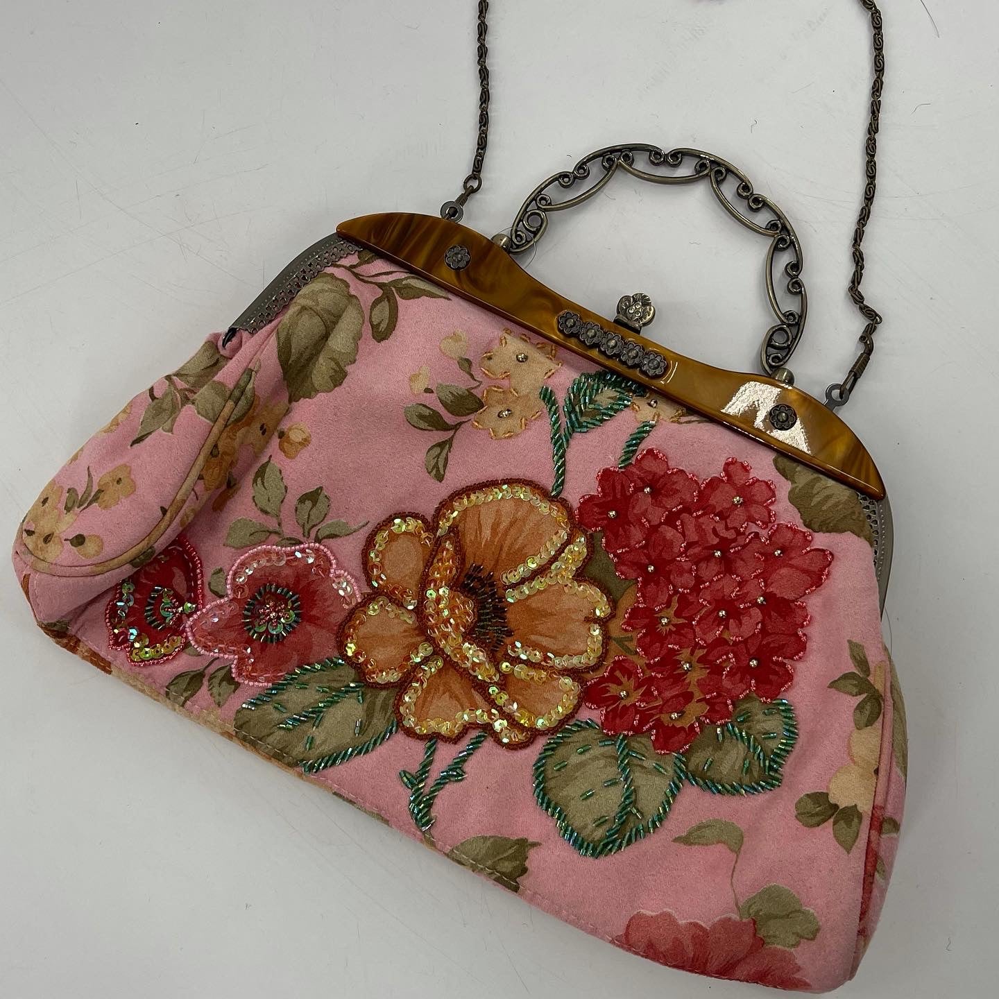 Vintage Pink Floral Purse