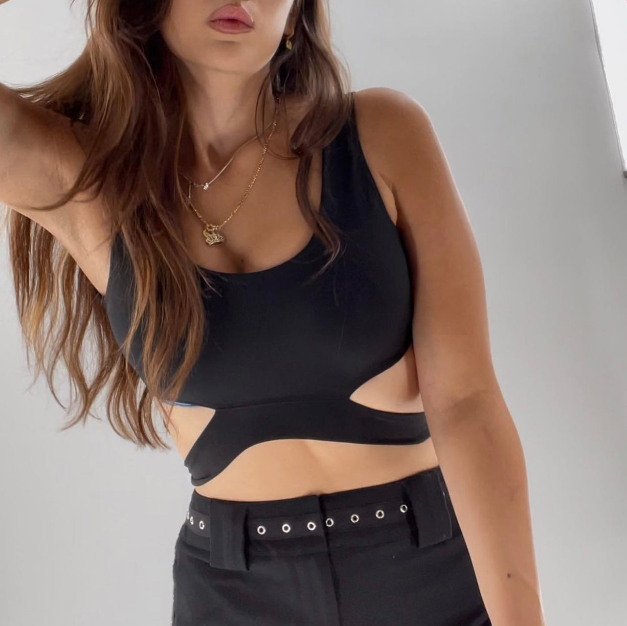 Vintage Strappy Black Tank (XS)