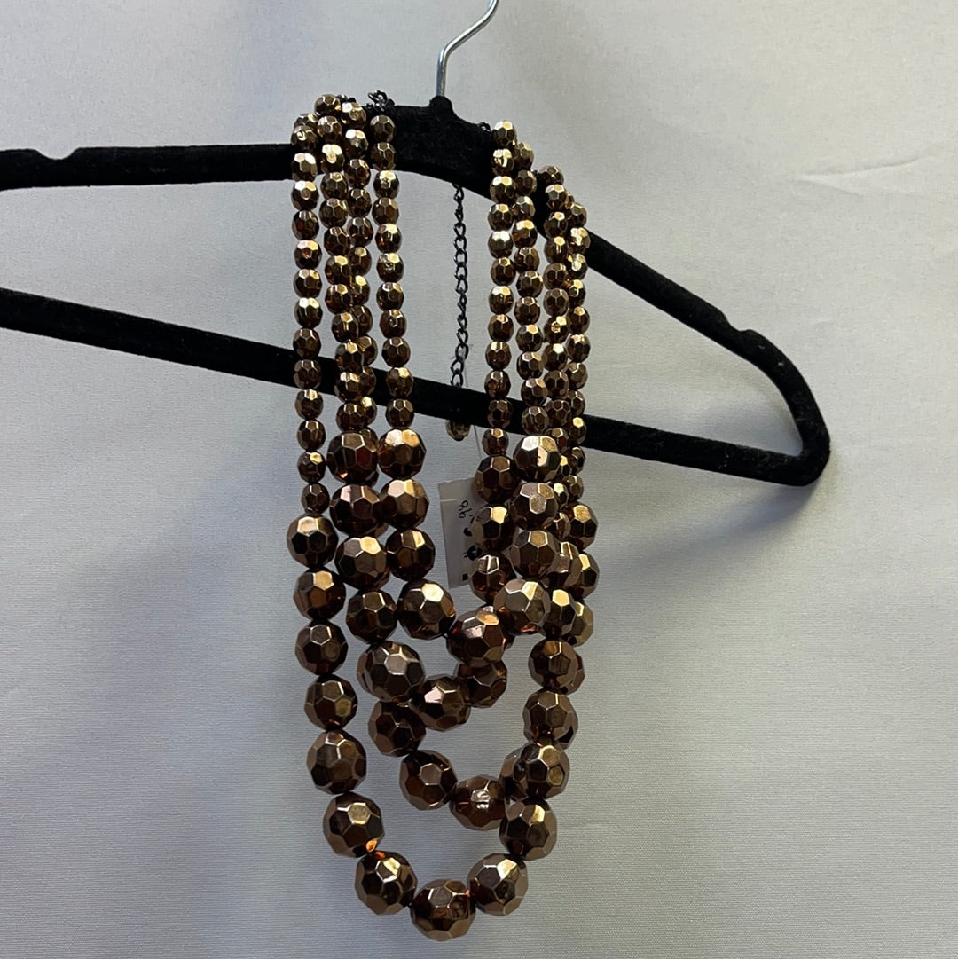 Bronze disco ball layered necklace