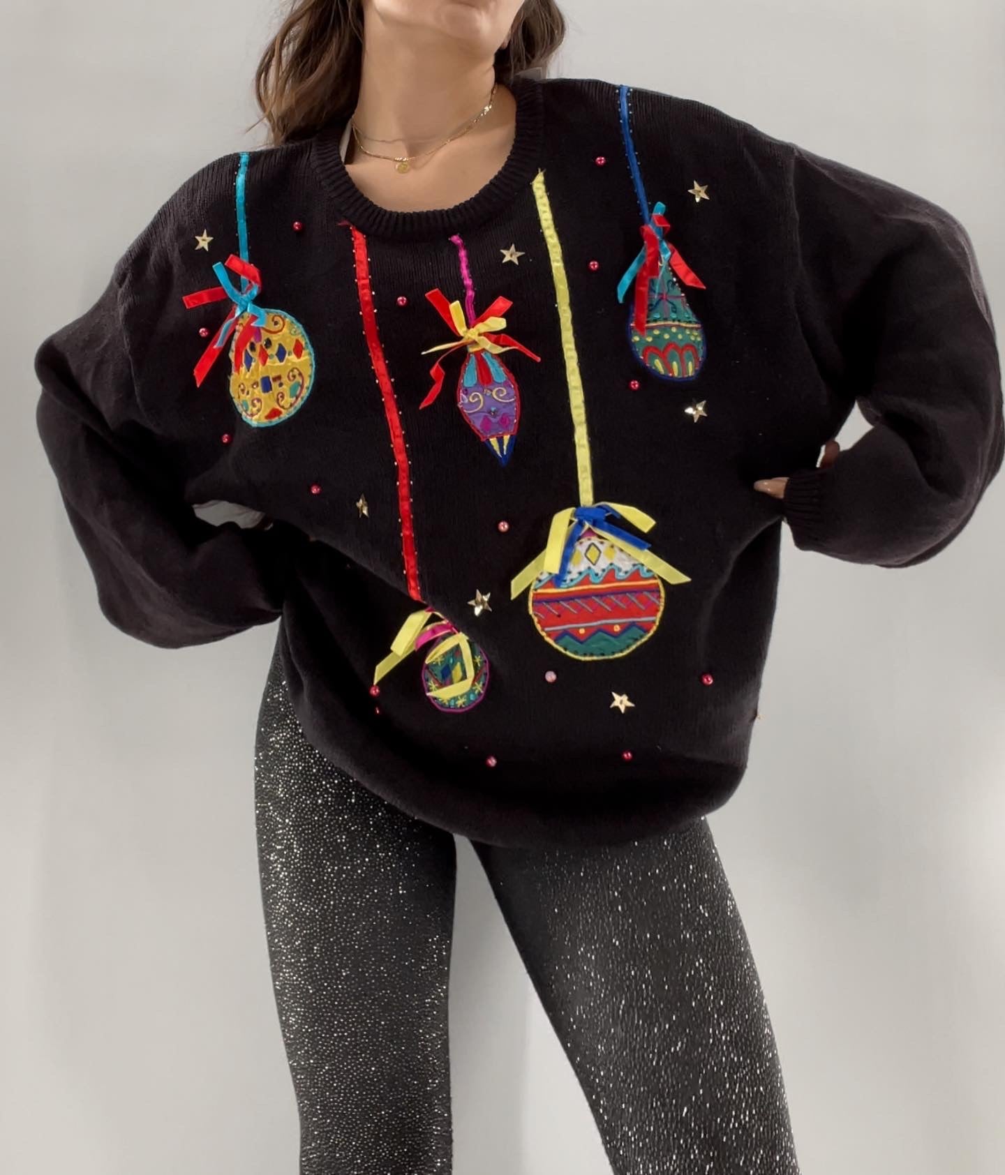 Urban Outfitters Ornament Embellished Sweater (Large)