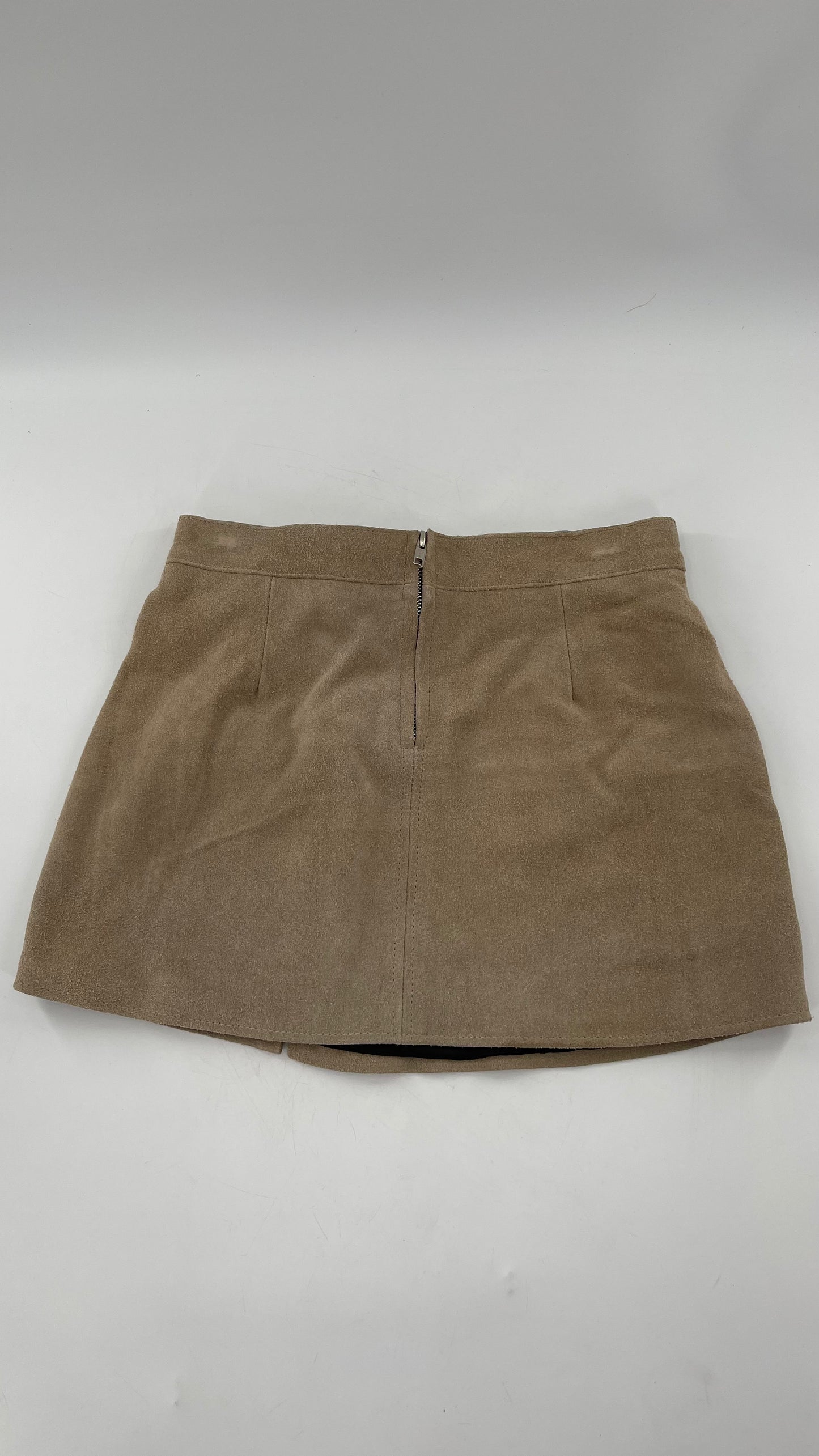 Free People Understated Genuine Suede Light Tan