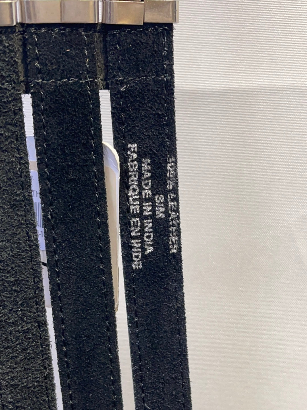Black 100% Leather with Metal Detailing Belt