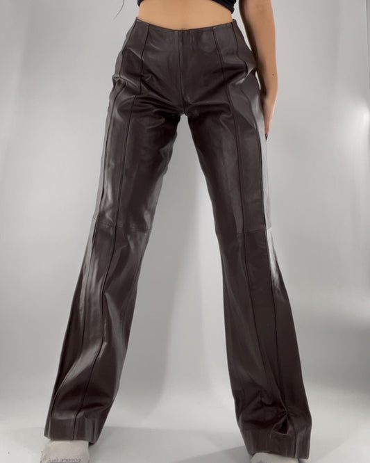 Vintage CONVERGE brown leather paneled bottoms (6)