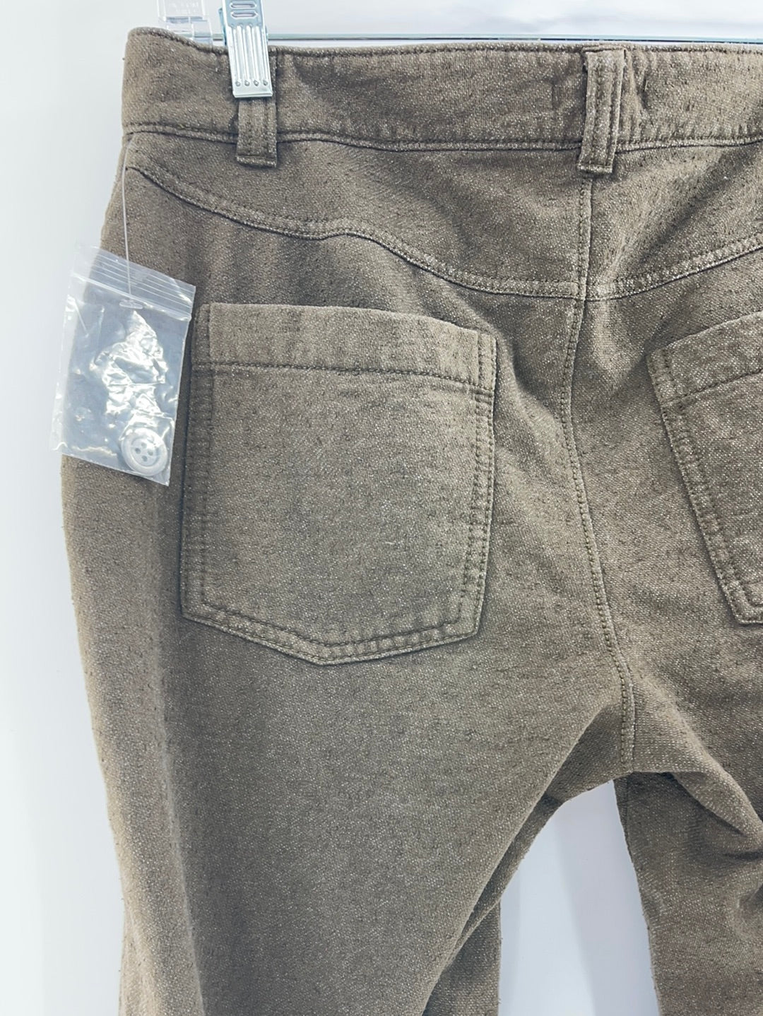 BDG Urban Outfitters Olive Green Cropped Button Trousers (Size 6)