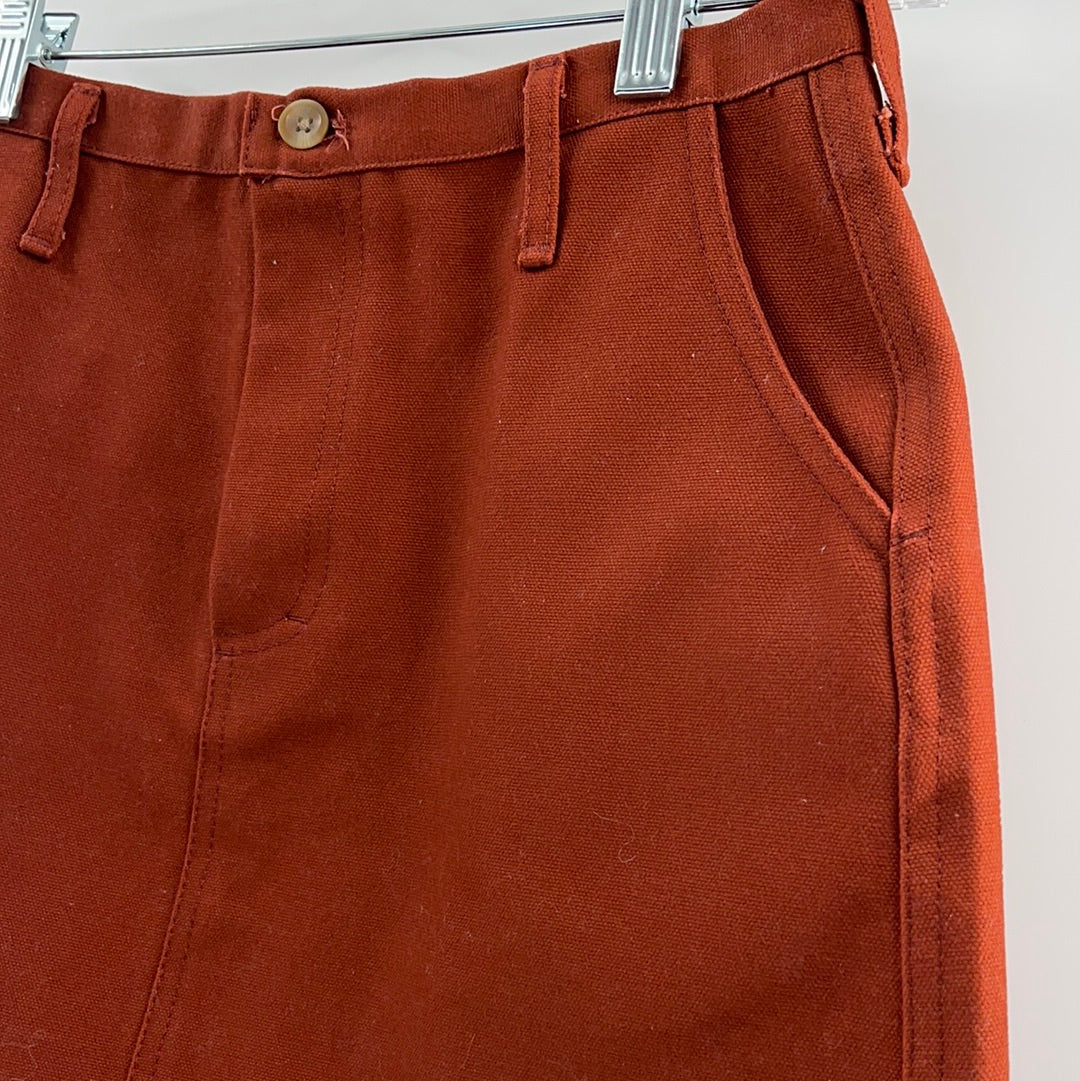 Urban Outfitters Renewal Brick Color Canvas Mini Skirt (Size S)