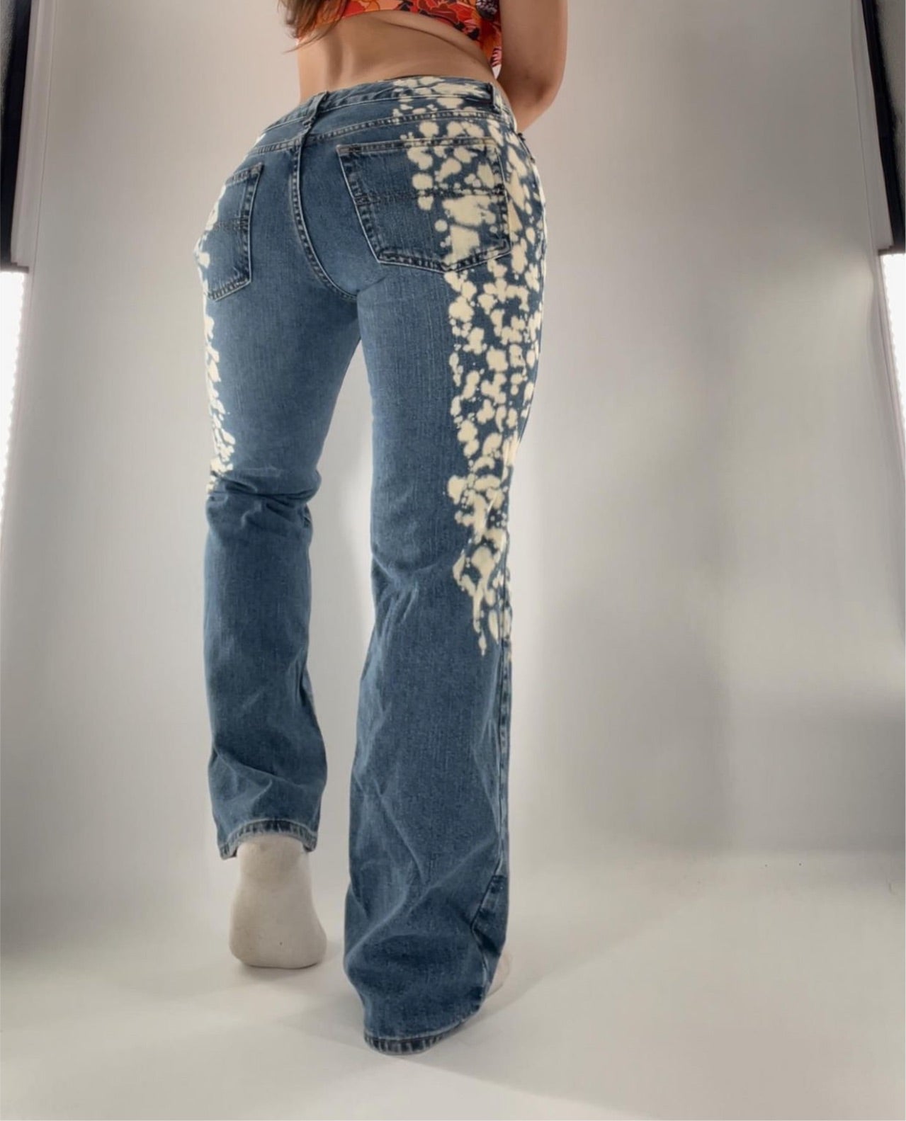 Vintage, Bleached Tommy Jeans (Sz 4)