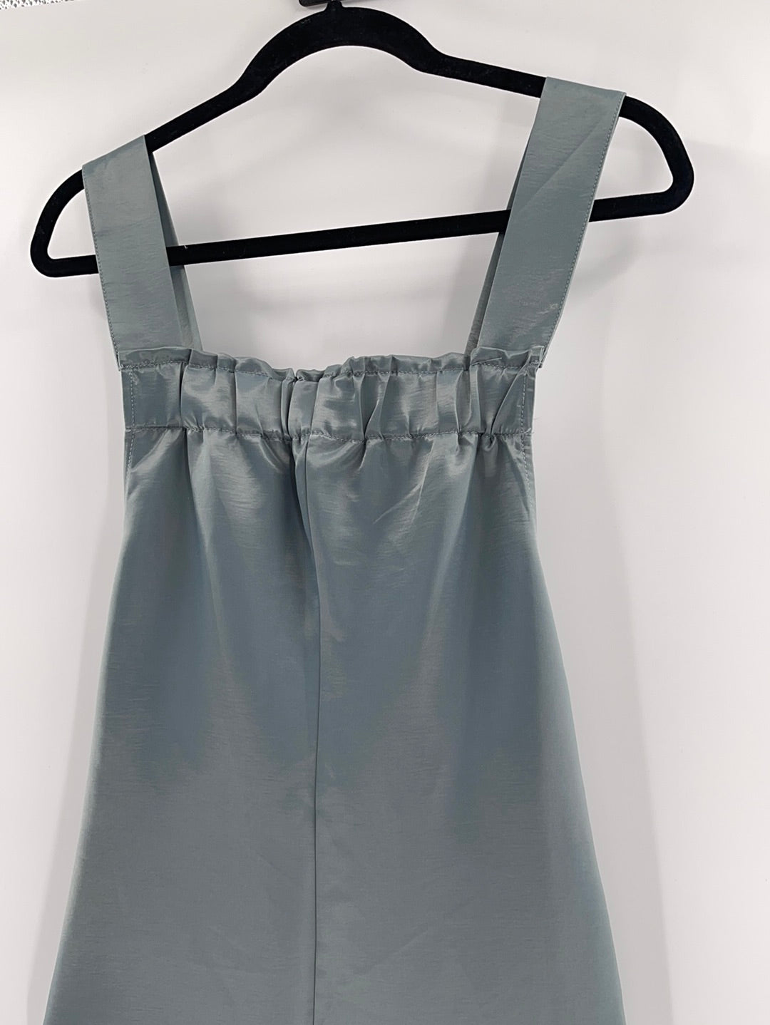 Urban Outfitters Pewter Satin Backless Tie on Back Side Knife Pockets (Size M)