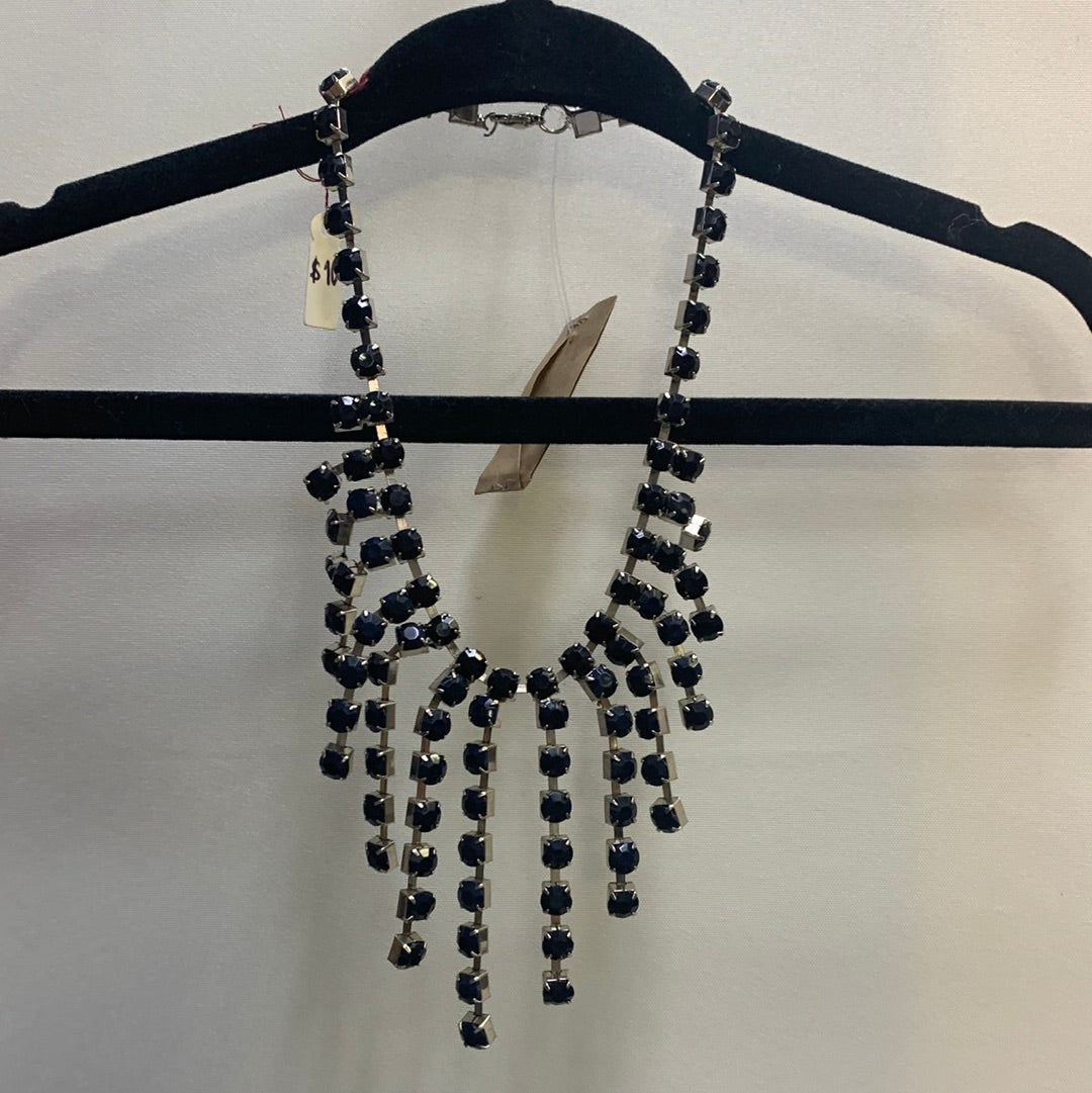 Royal Blue Gemstone Dangle Choker Necklace
