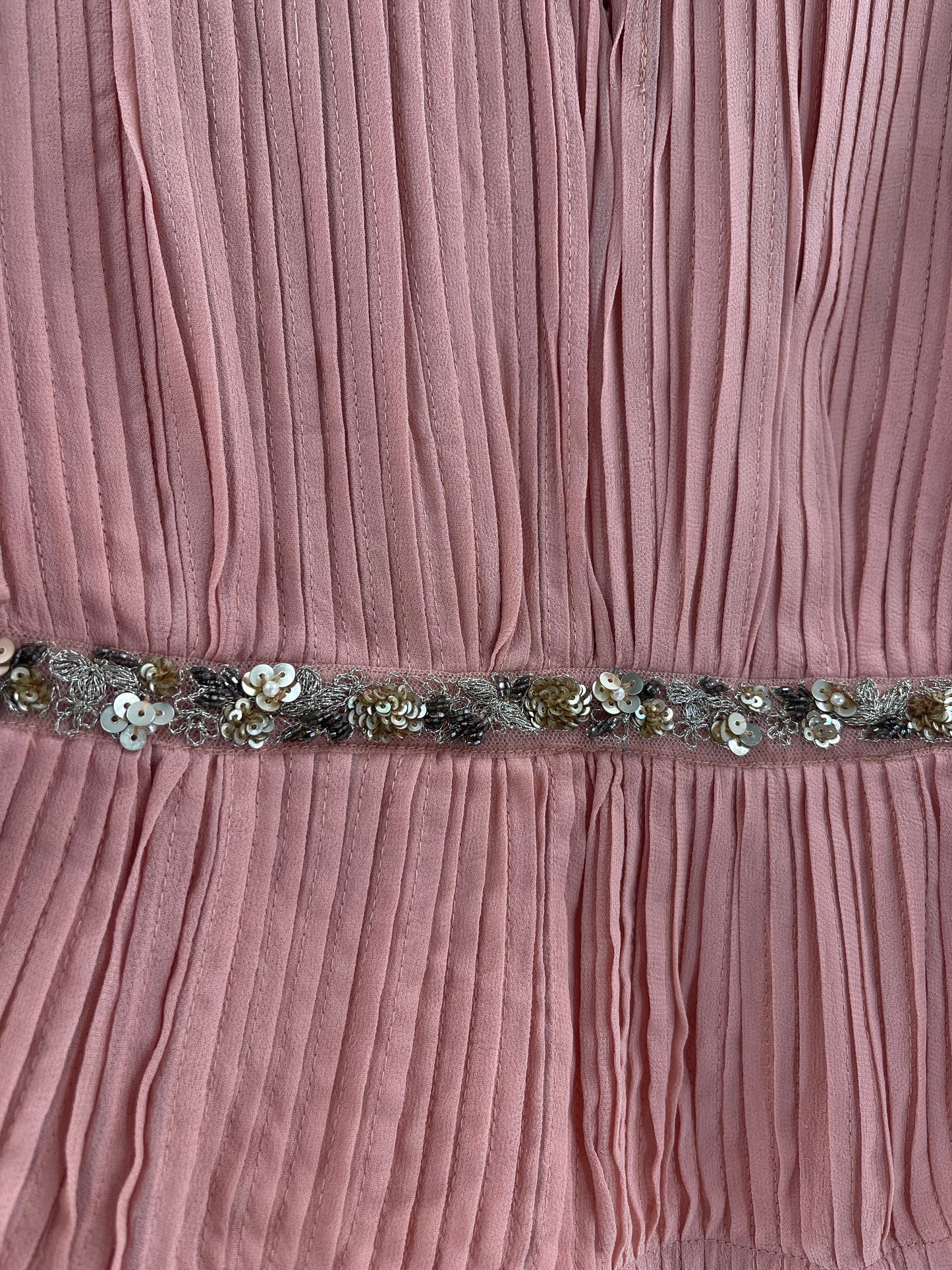 Varun Bahl Dusty Pink Pleated + Embellished Top (Small)