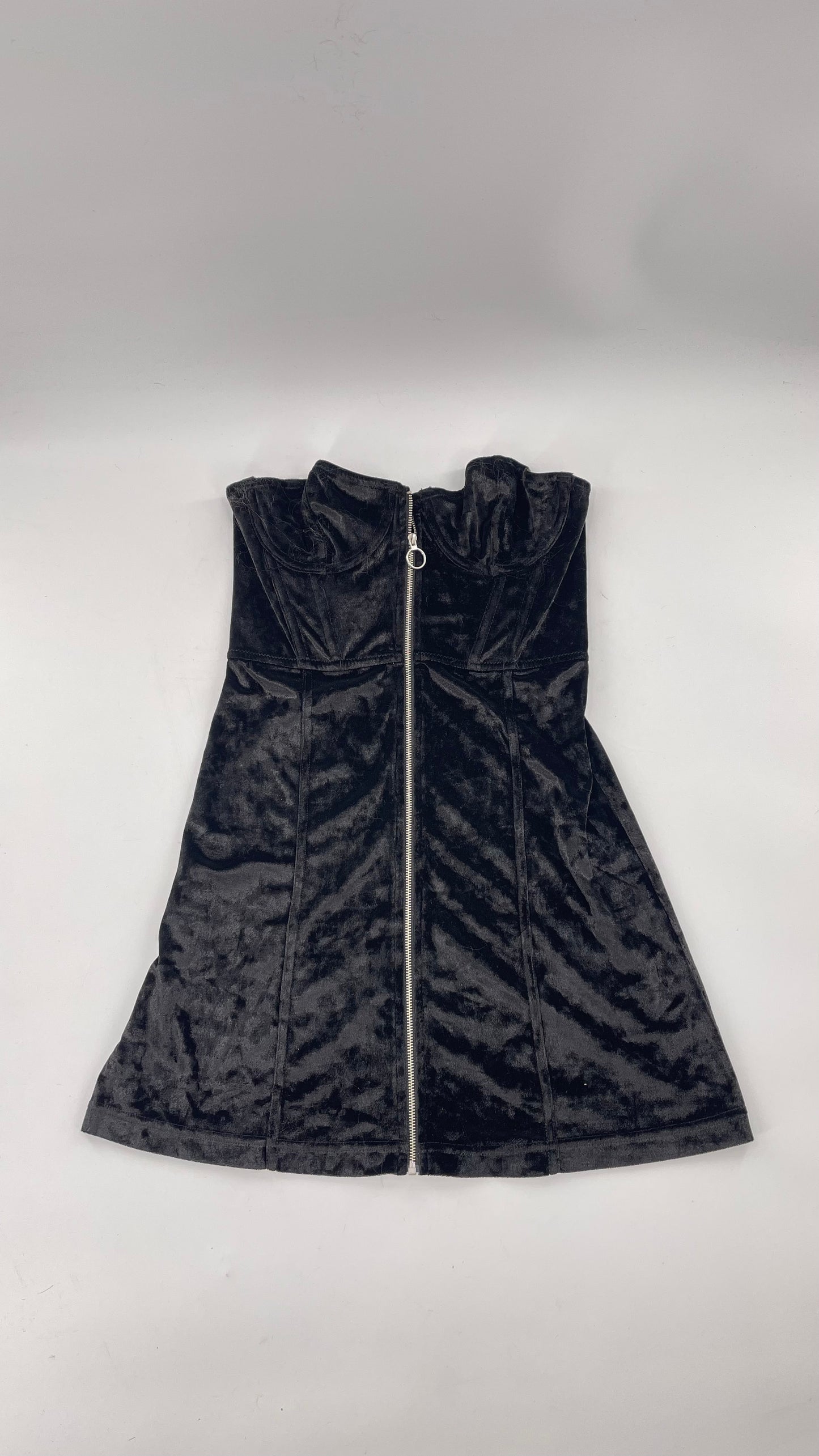 Black Urban Outfitters Zip Front Corset Dress (Large)