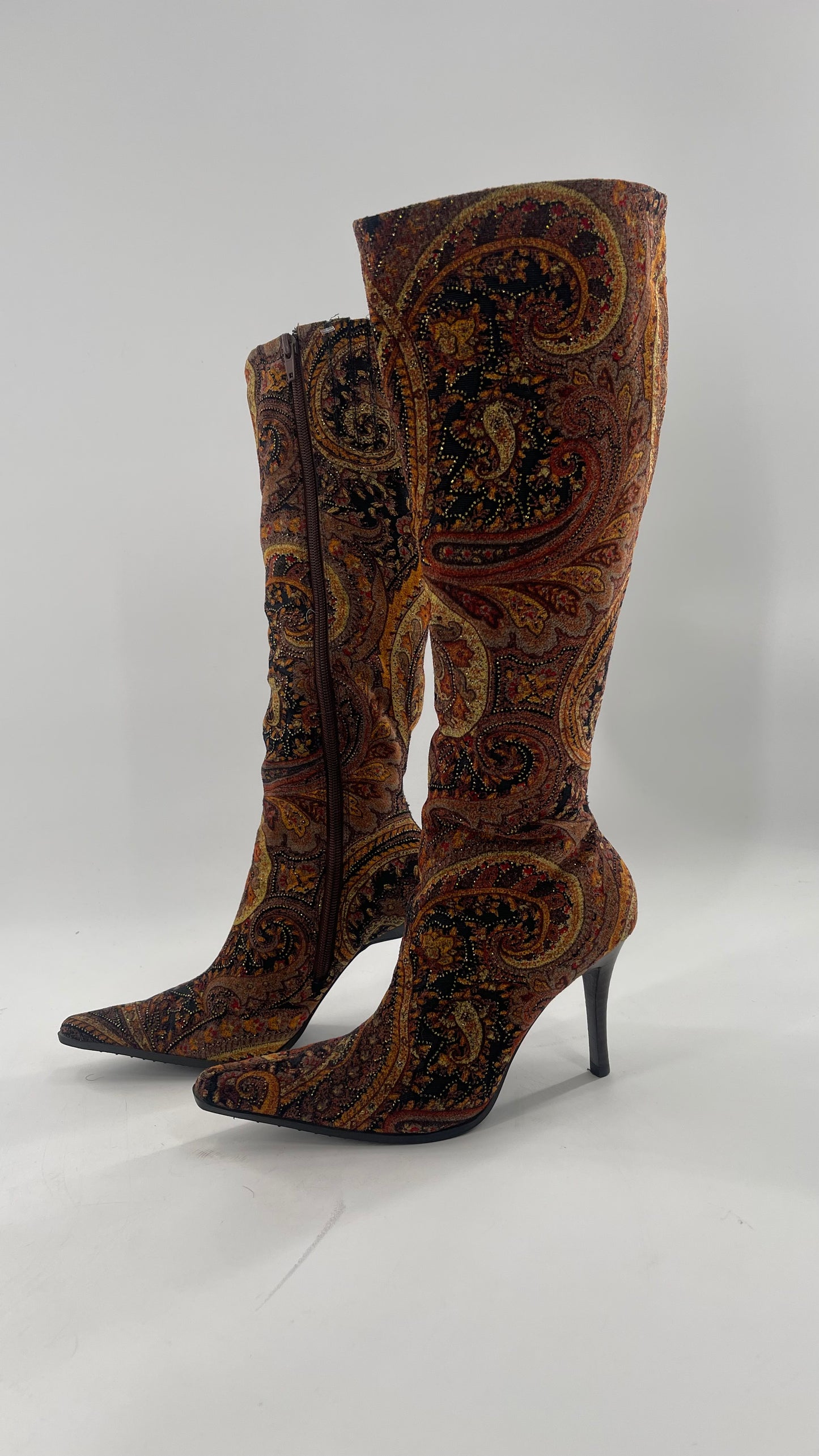 Knee High Tapestry Boots (6.5)