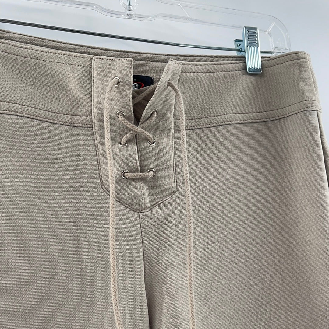 SPACE GIRL-Z Tan kickflares w Tie Up waist