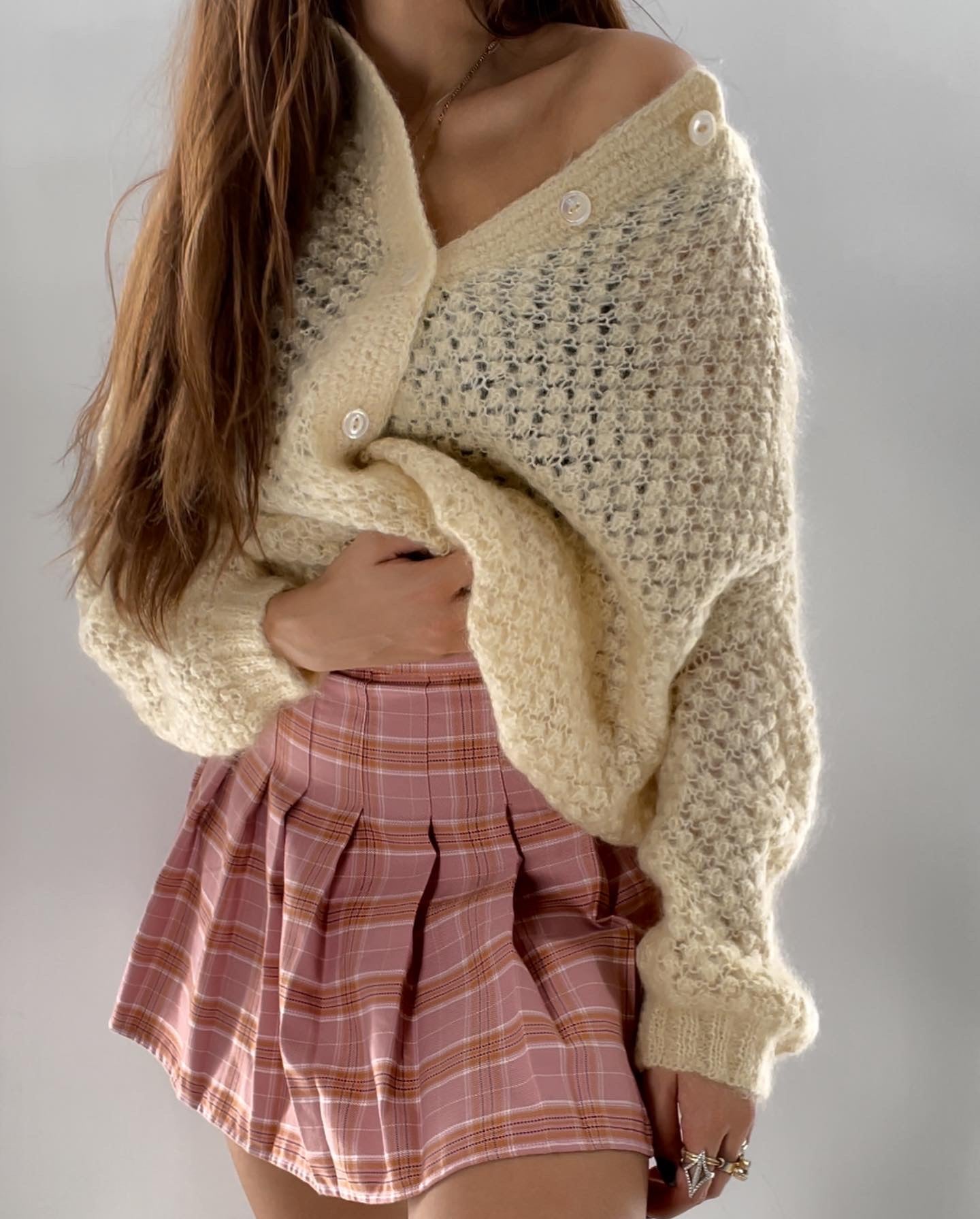 Lil Handmade Cream Granny Sweater (Medium/Large)