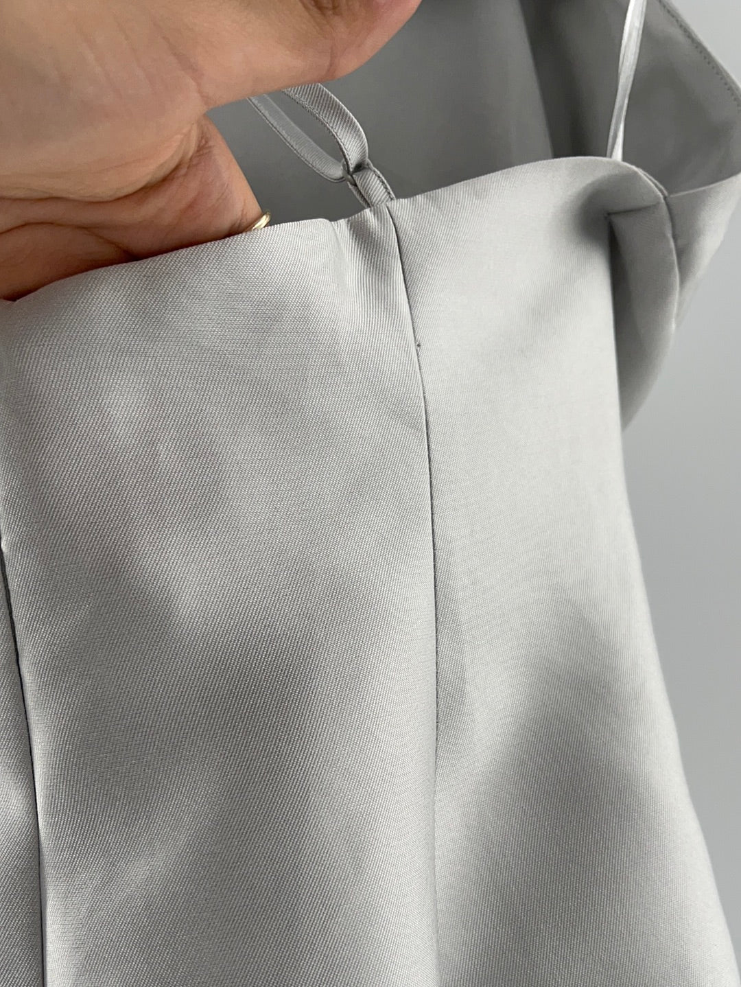 Keepsake - Anthropologie - Satin Silver Sleeveless Maxi Dress With Spaghetti Straps (Size L) - With Tag -