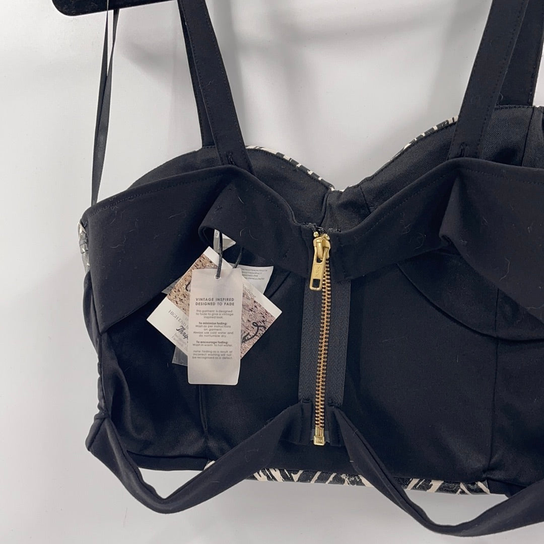 MINKPINK Black Cropped Bustier (L)