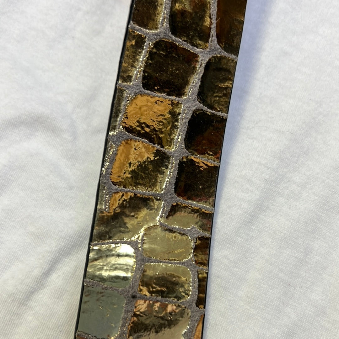 Free People Gold Black Suede Belt S/M