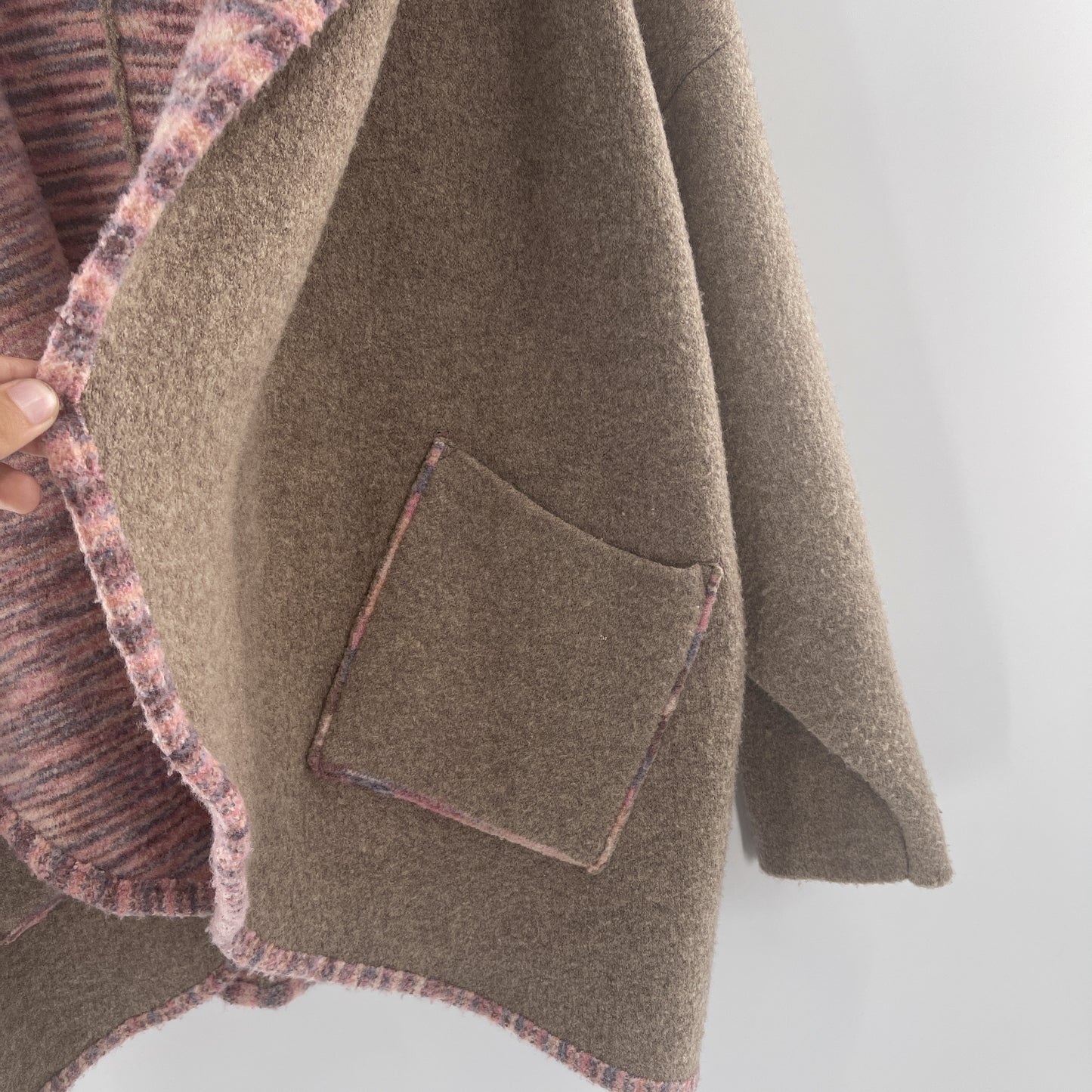 Anthropologie Reversible Knit Pink and Light Brown Jacket (Size XS/S)i
