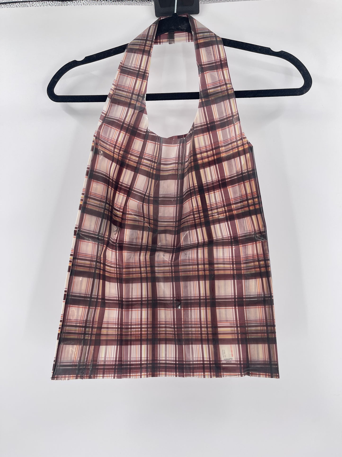 Urban Outfitters plastic plaid tote bag