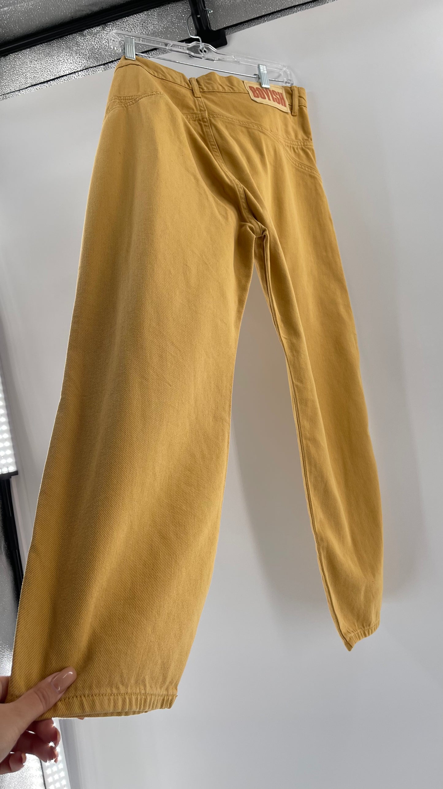 BOYISH Free People Mustard Yellow Straight Leg Jeans (32)