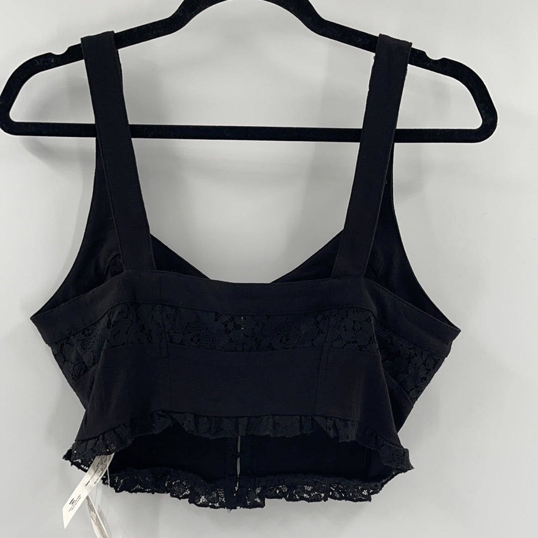 Intimately Free People Black Lace Bustier (S)