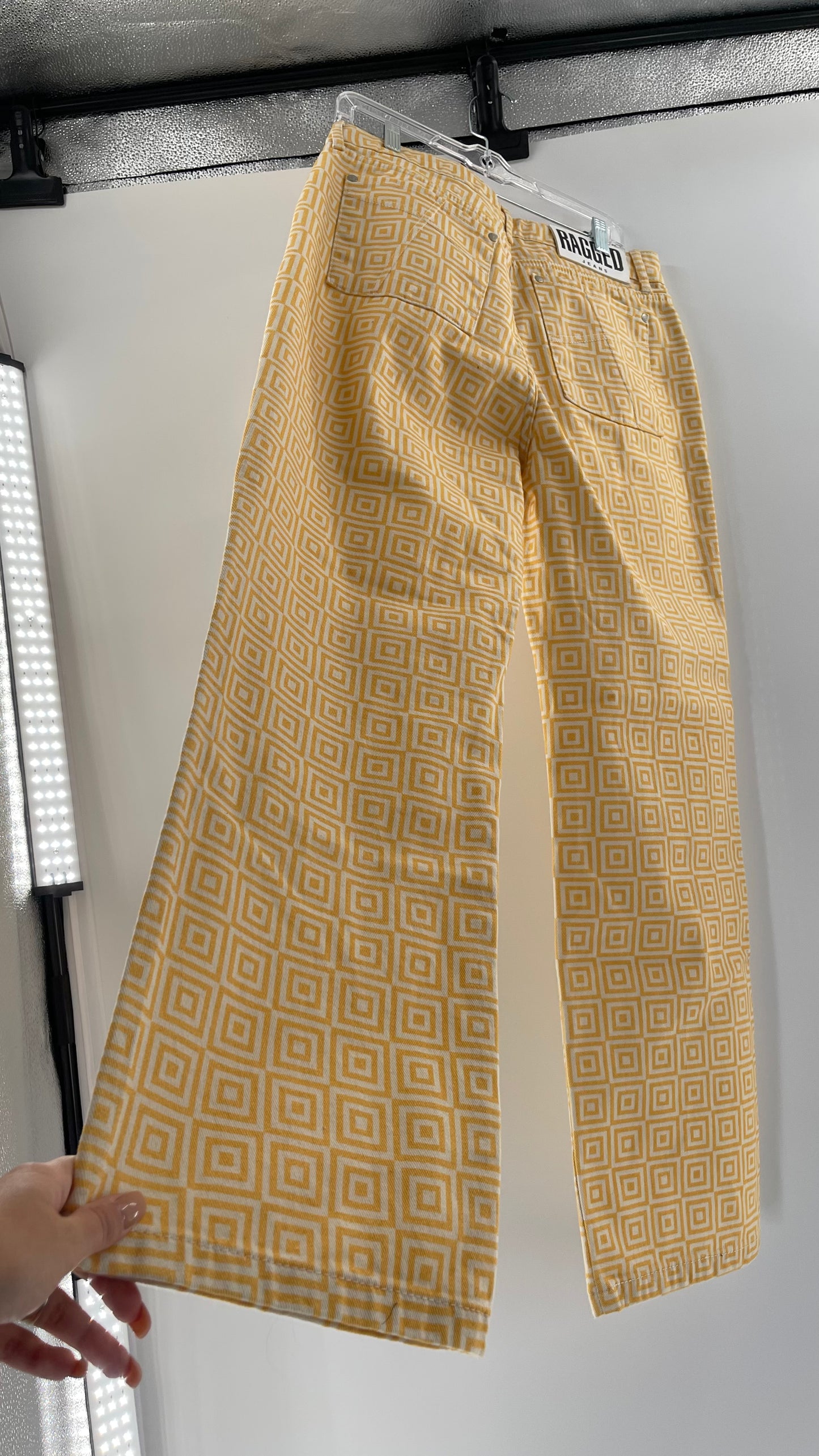 Ragged Priest White/Yellow Square Straight Legs (34)