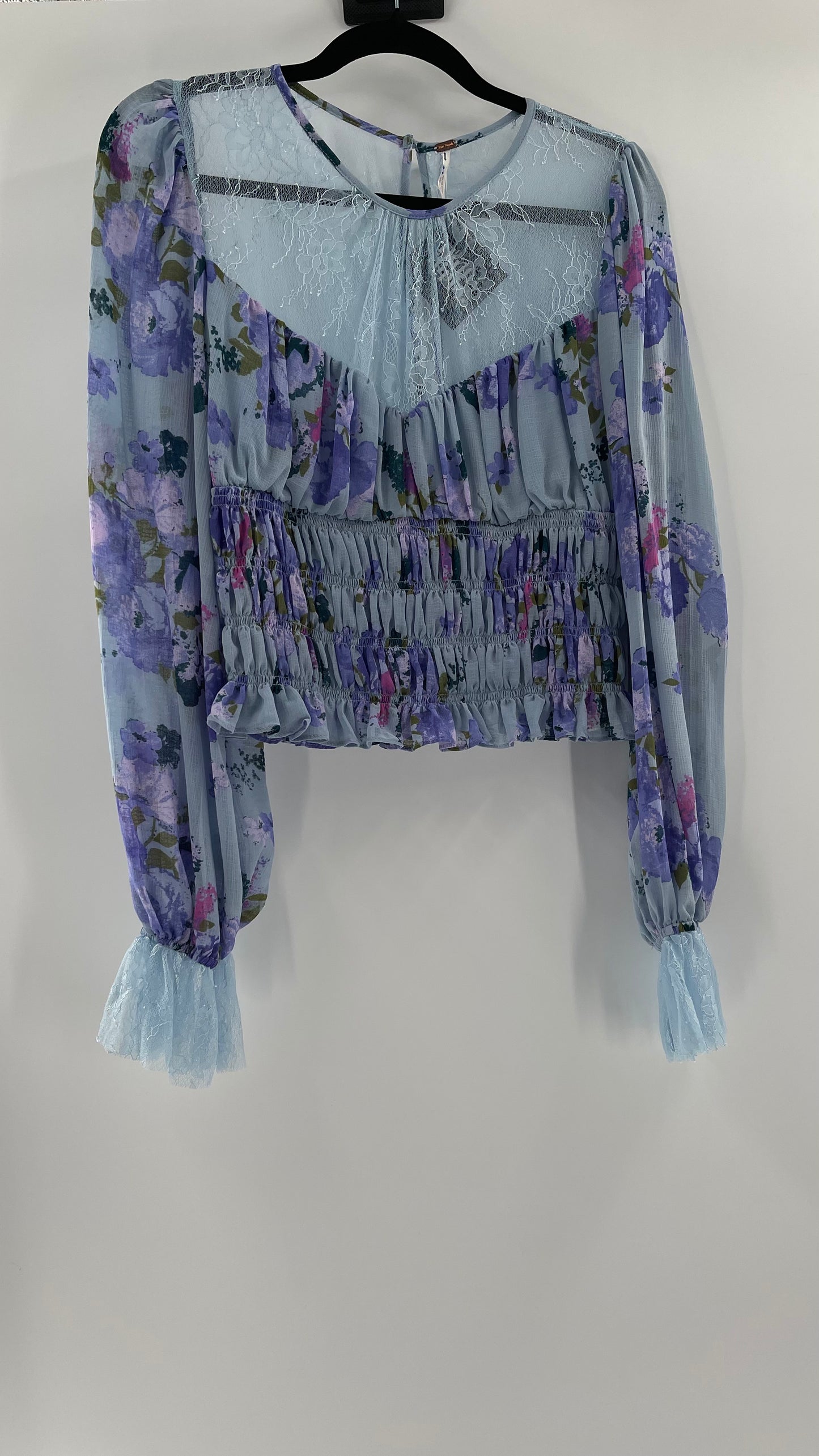 Free People Daphne Blouse Powder Blue (Large)