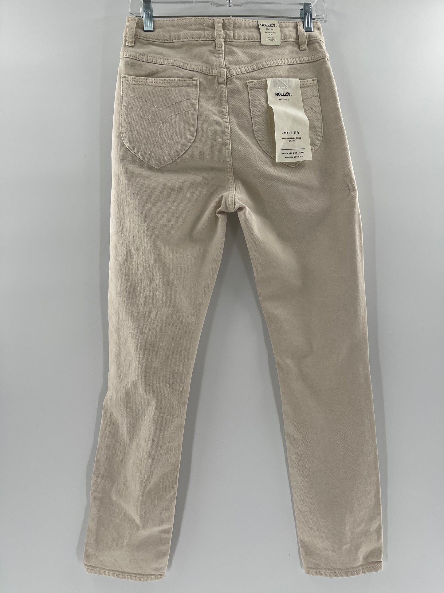 Free People Off White Rolla’s Miller -Mid High Rise- Slim Ripped Jeans (Size 27)