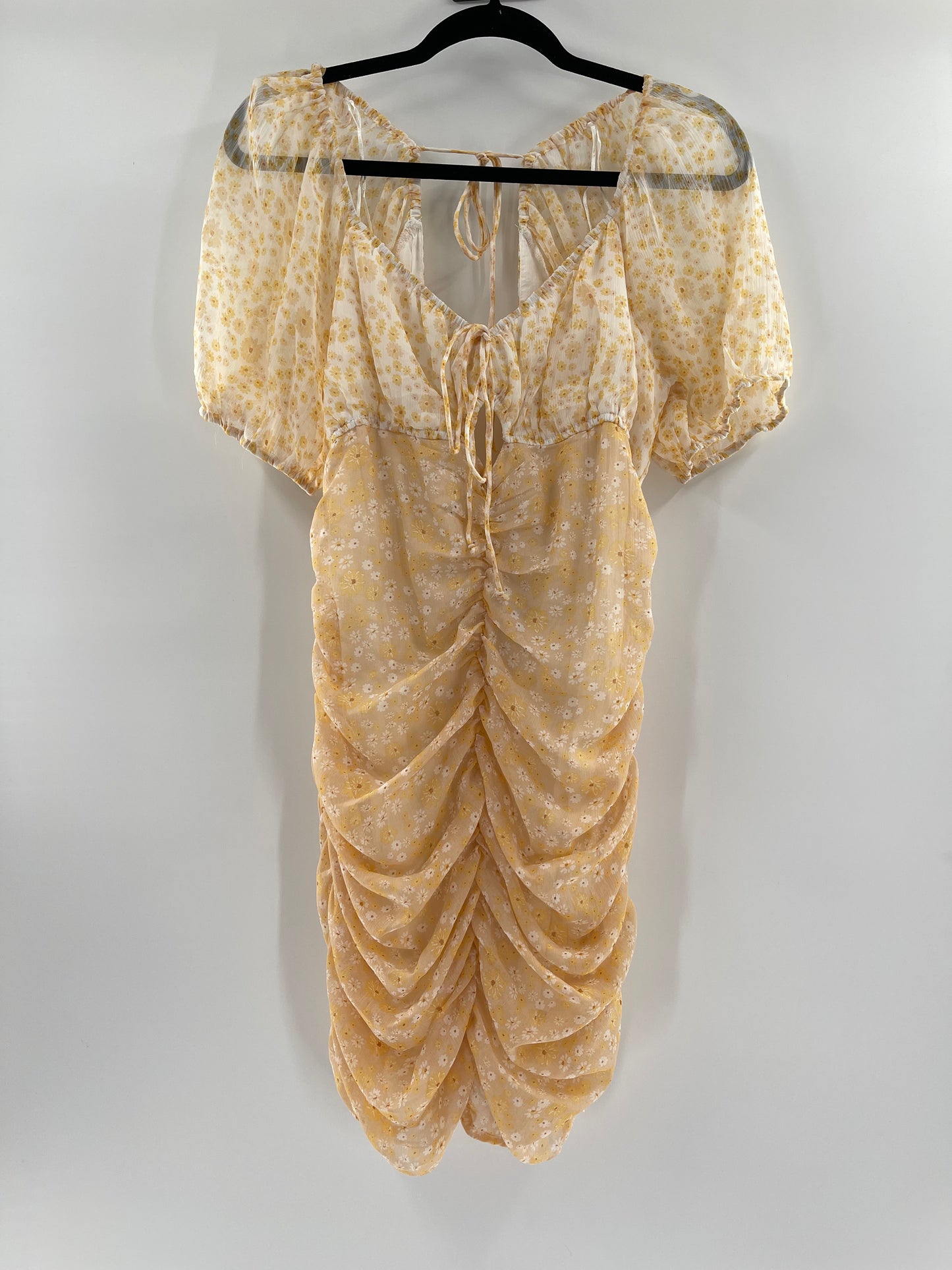 Free People Tessa Ruched Daisy Dress (Large)