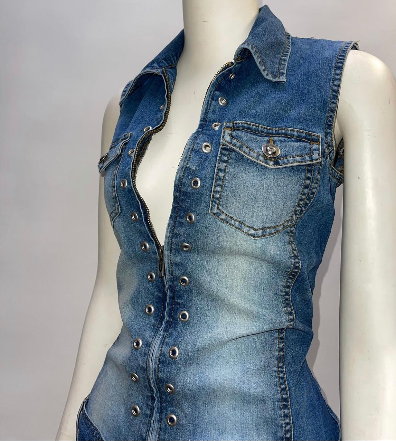Vintage Younique Jeans Dress (SzS)