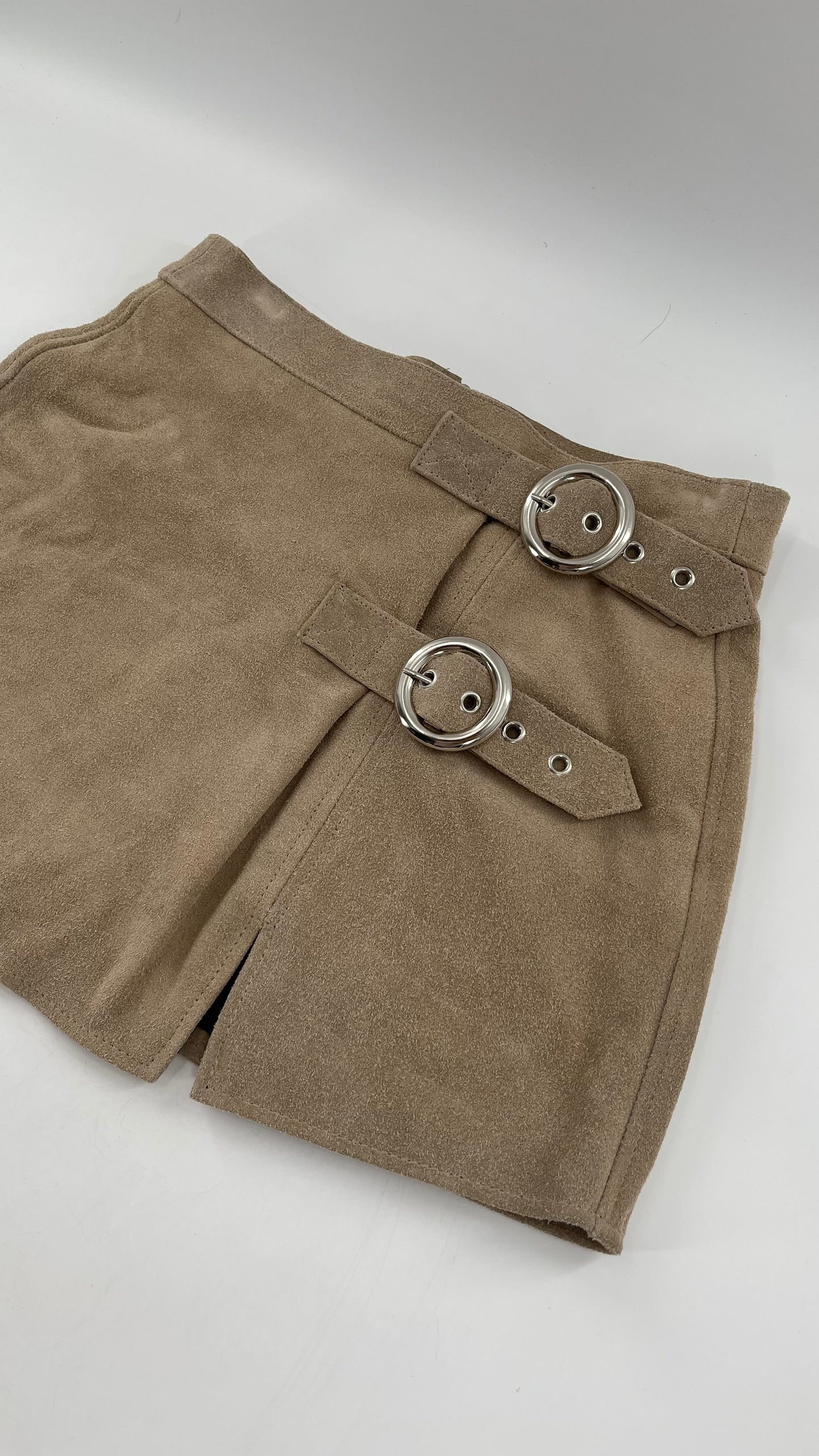 Free People Understated Genuine Suede Light Tan