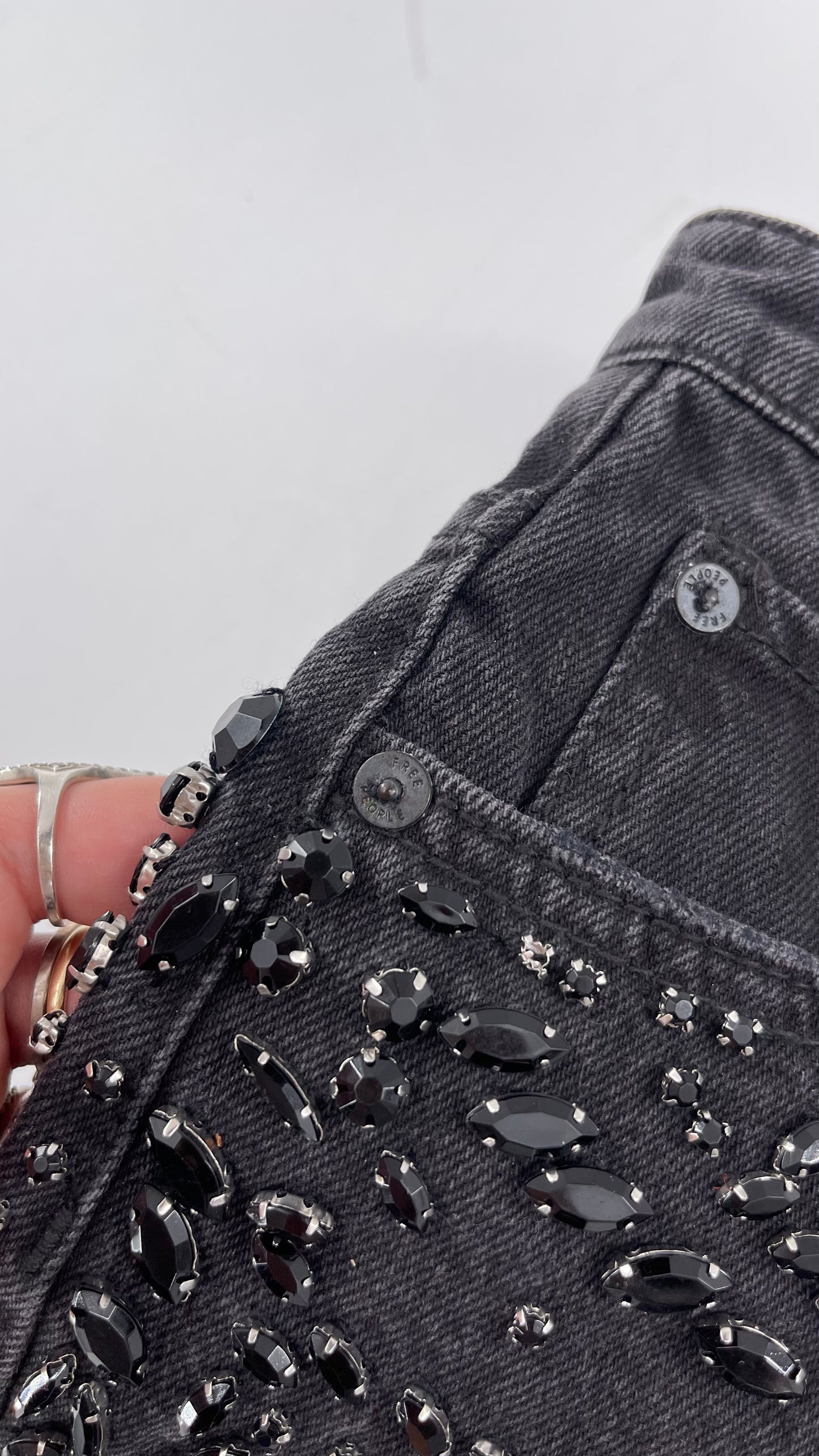 Free People Crystal Beaded Mini Skirt Size 6