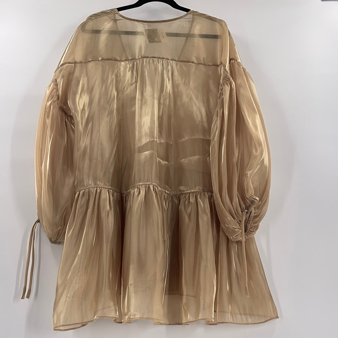 Free People Liquid Gold Organza Dress (M)