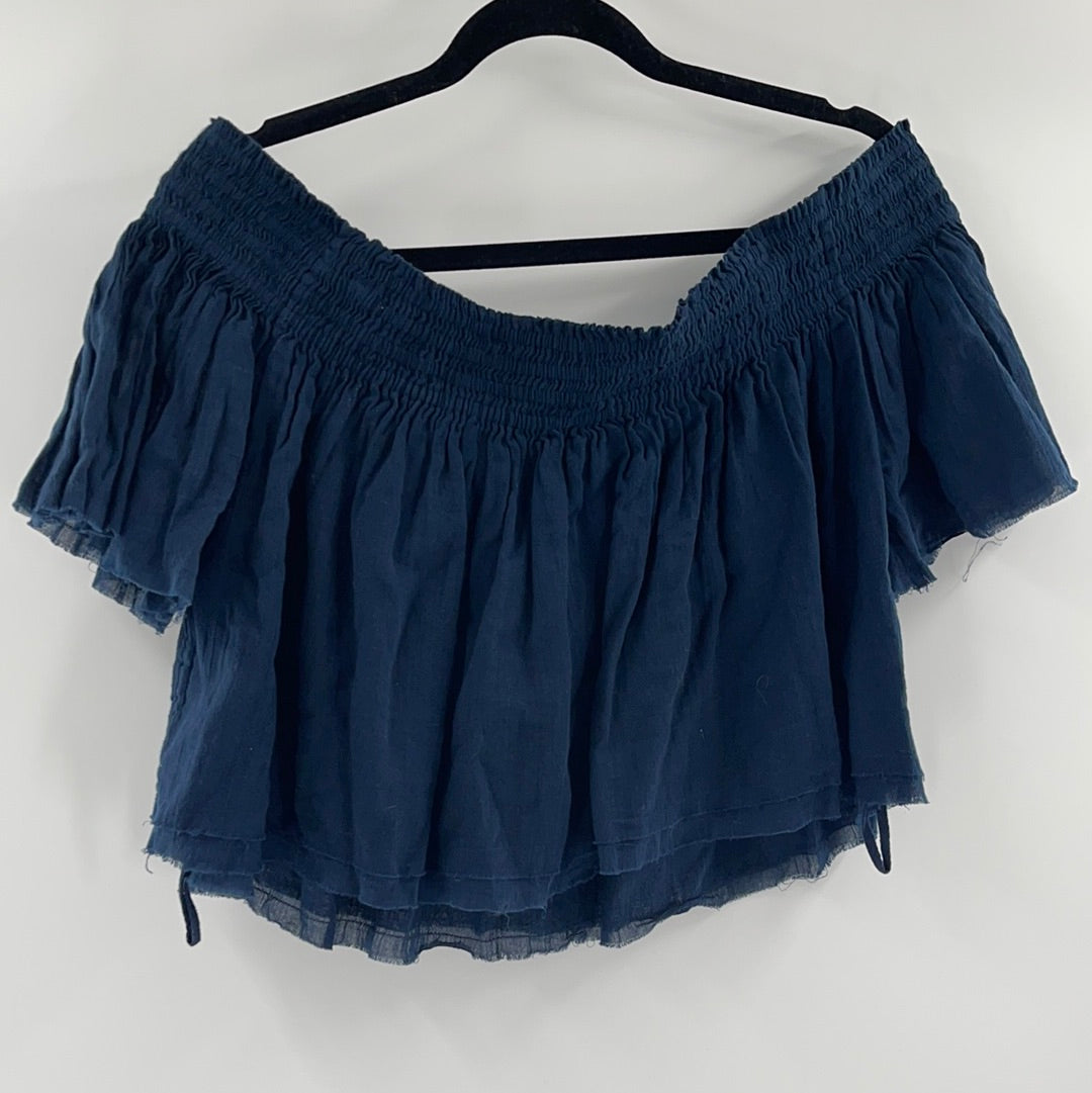 Free People Navy Blue Off the Shoulder (L)