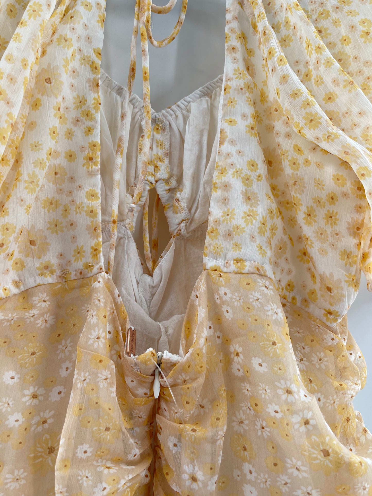 Free People Tessa Ruched Daisy Dress (Large)