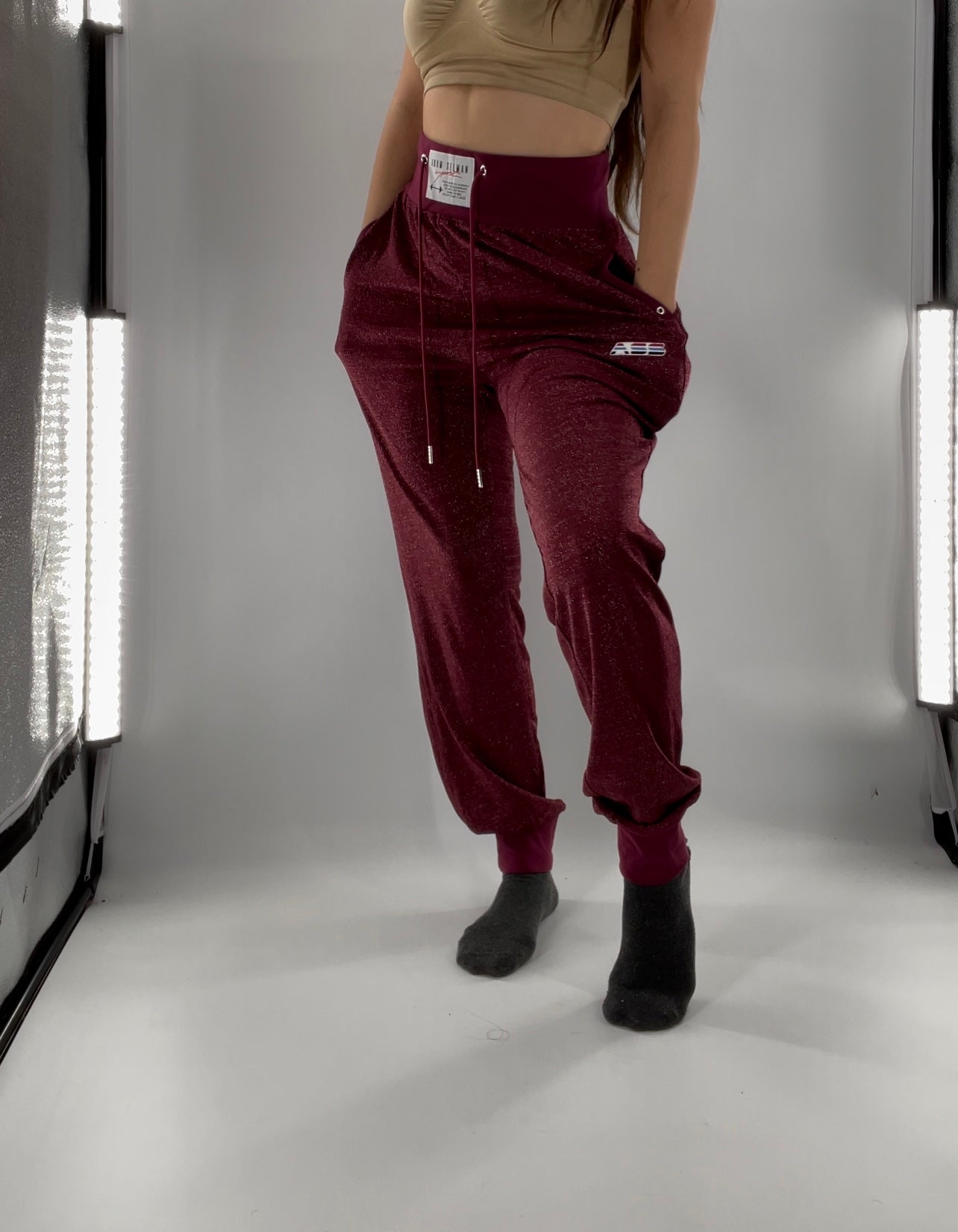 Adam Selman Sport Cranberry Toned Joggers (Medium)